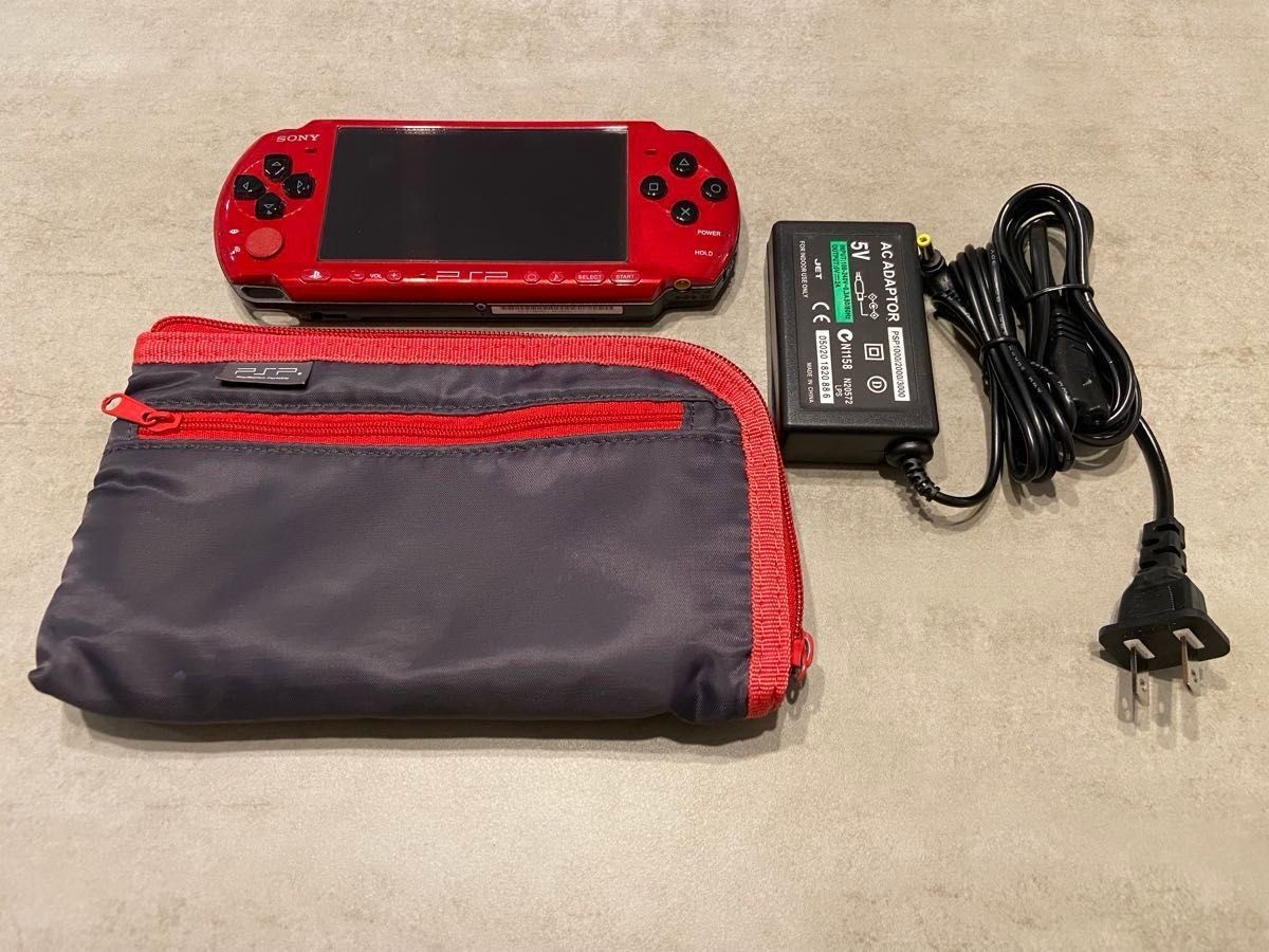 PSP-3000RR Red Limited Edition Console with Charger & Case