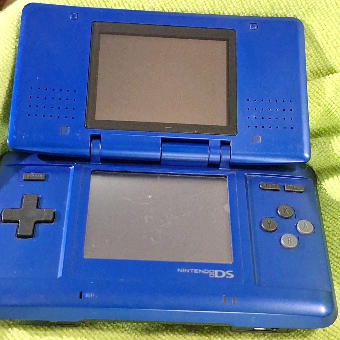 Y2k Nintendo DS NTR-001 Fat Phat Blue Console MINT SCREENS Tested Works Game Boy