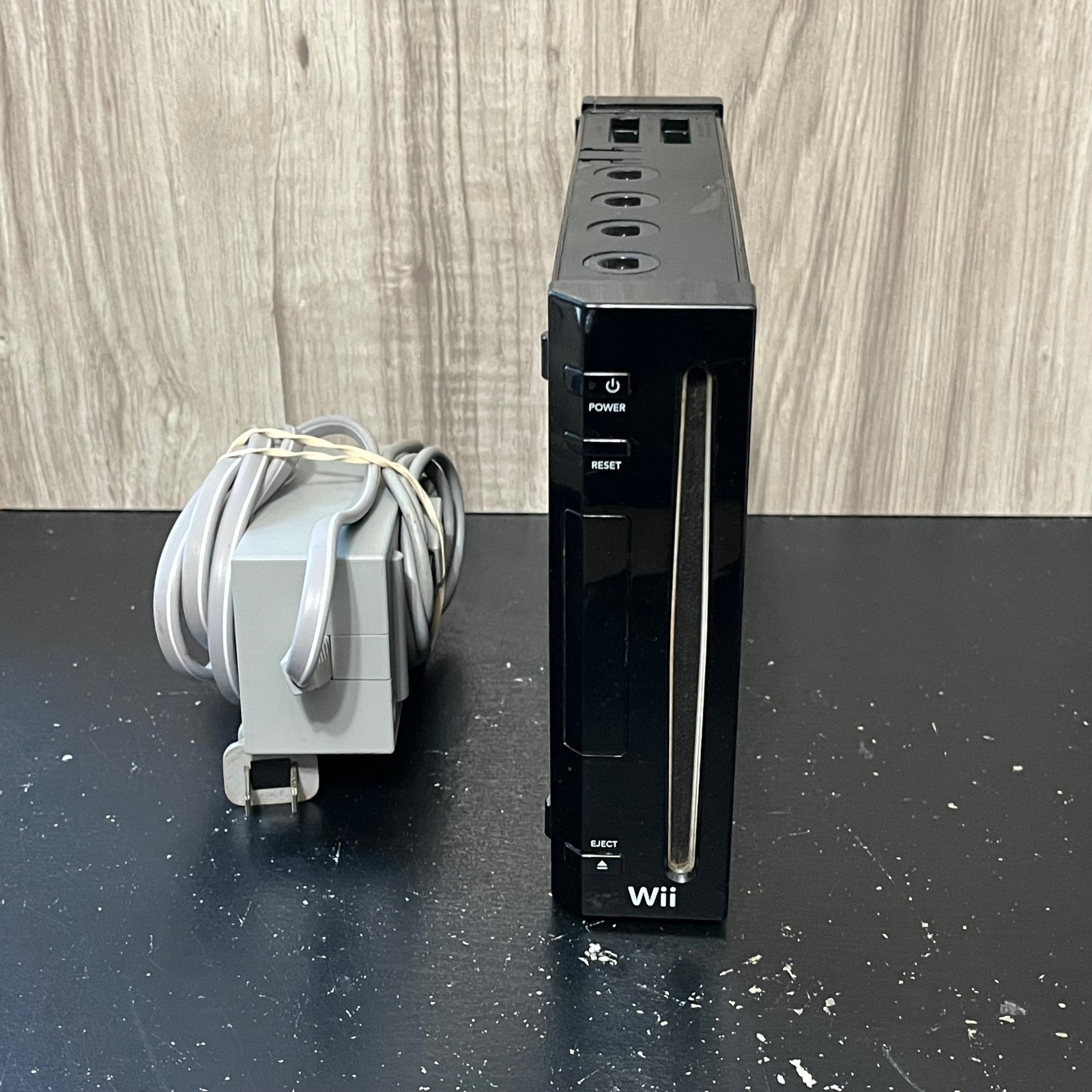 Nintendo Wii RVL-001 (USA) Video Game Console + power cable Only Black Tested