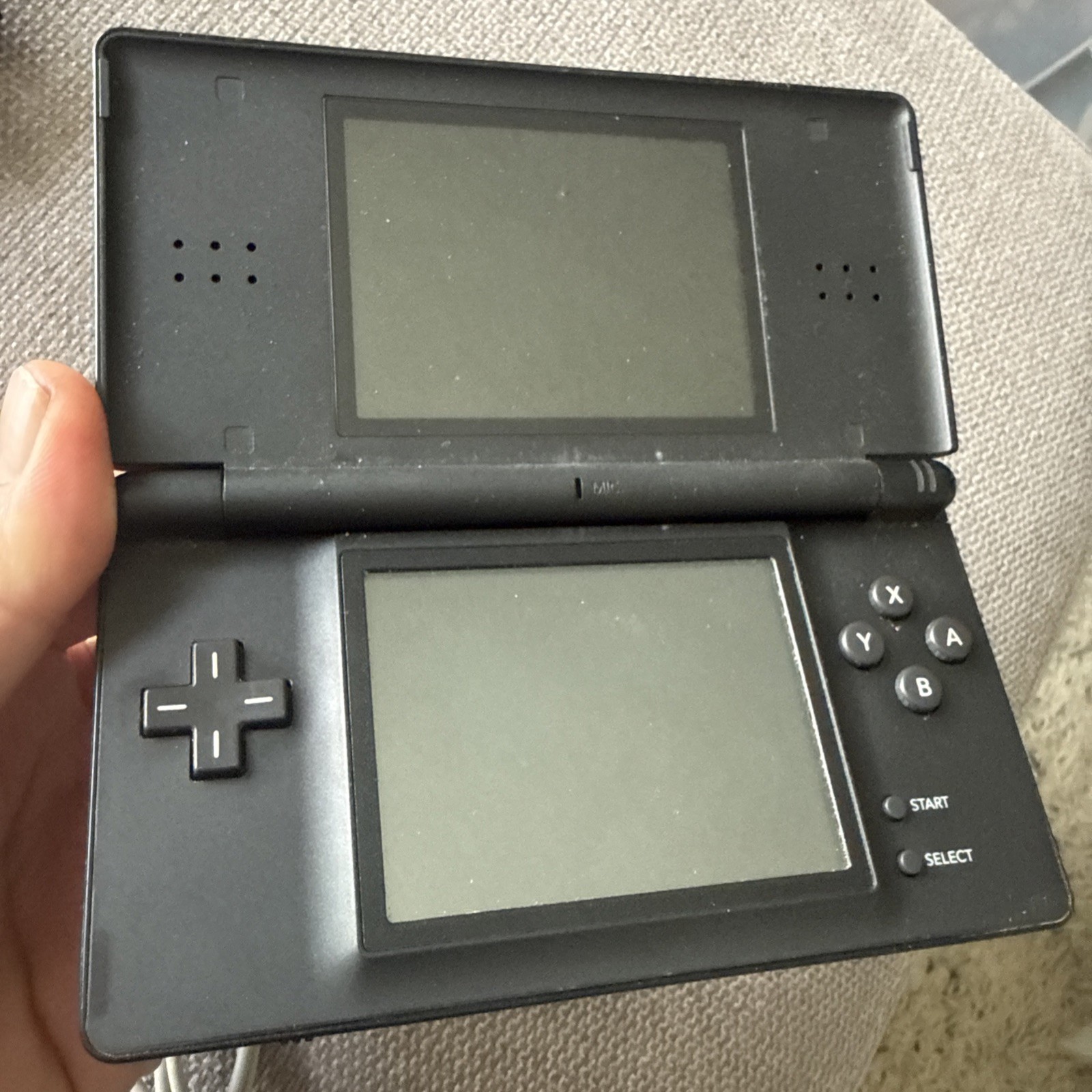 Nintendo DS Lite USG-001 Handheld Game Console Black With Guitar Hero