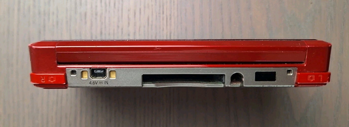 Nintendo 3DS Flare Red Region Free Console 16GB Tested w/ Charger & Stylus
