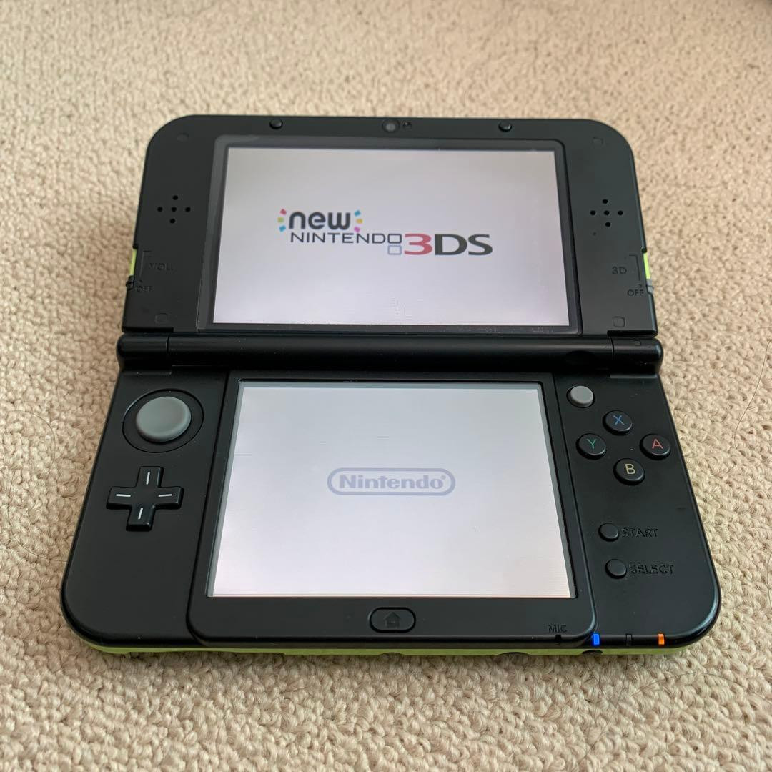 New Nintendo 3DS XL LL lime Black Console Stylus Working Tested Japanese ver