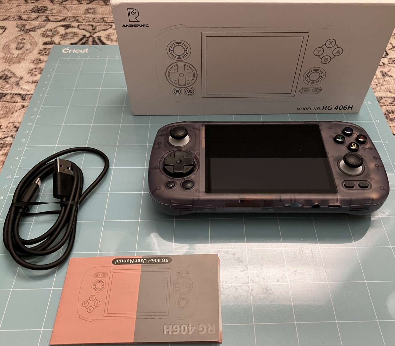 Anbernic RG406H Handheld Transparent Purple 128GB Internal Storage (No Games)
