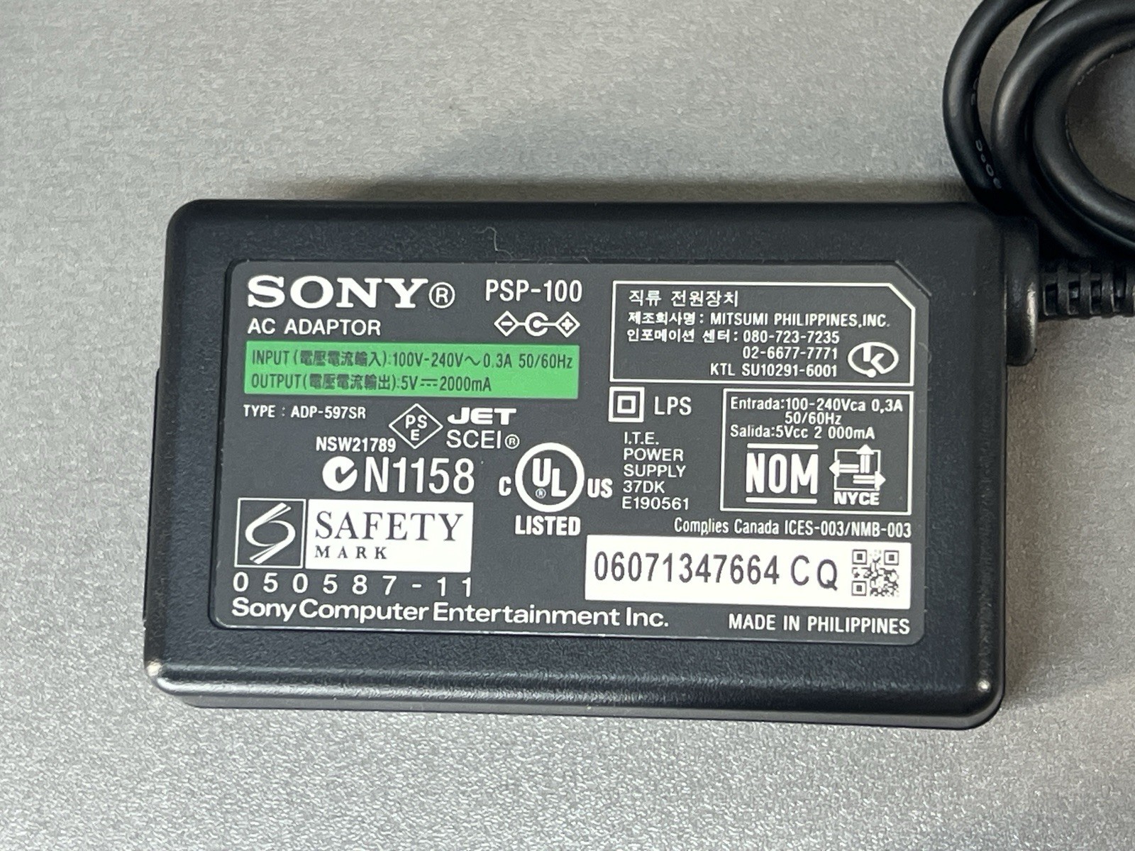 Sony PSP-1000 Handheld System Black Tested Working Need For Speed UMD Game