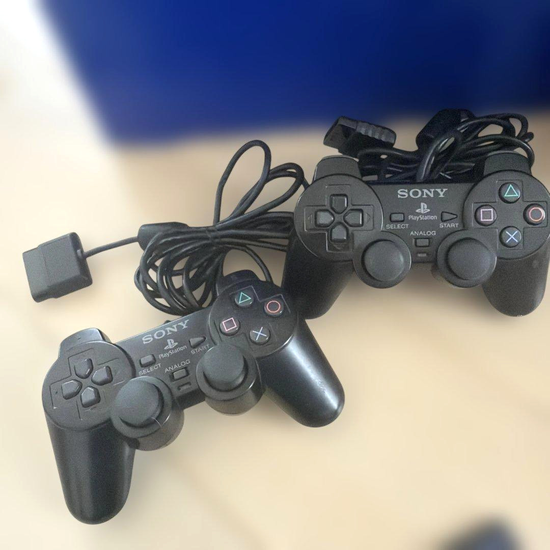 Sony PlayStation 2 PS2 SCPH-30000 Black Console Tested w/ Box, Two Controllers