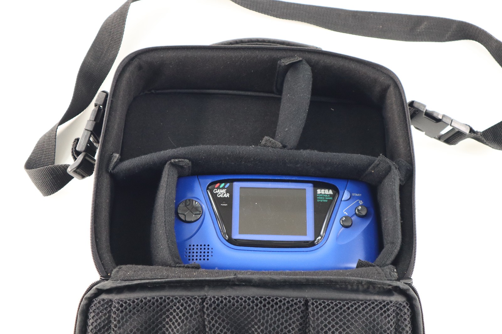 Sega Game Gear Blue Handheld Video Game Console W/ Case MINT SHELL