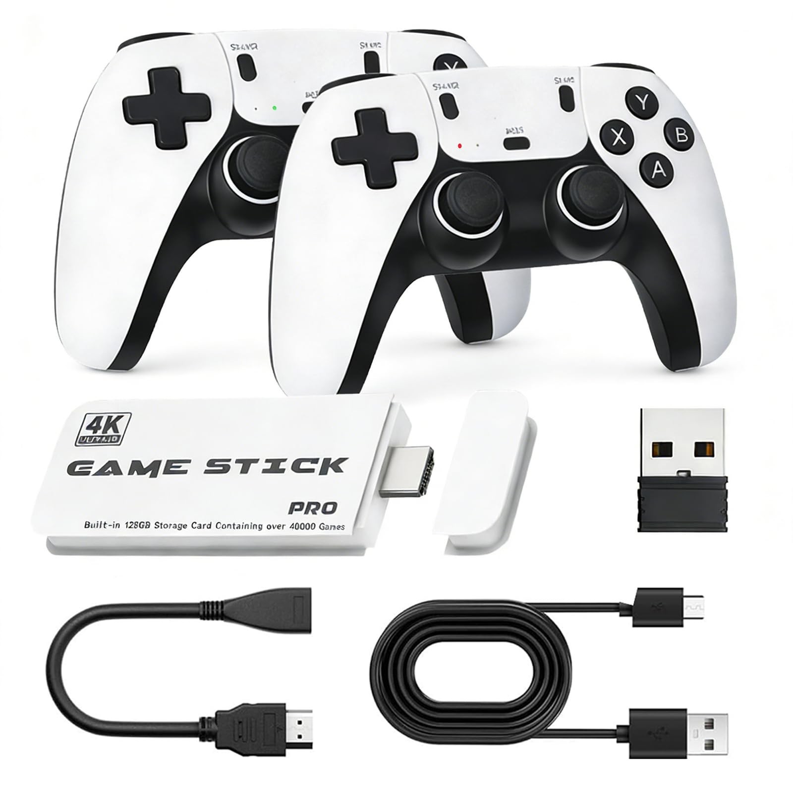 128GB Retro Game Stick Pro – Plug & Play HDMI Console, Dual Wireless Controllers