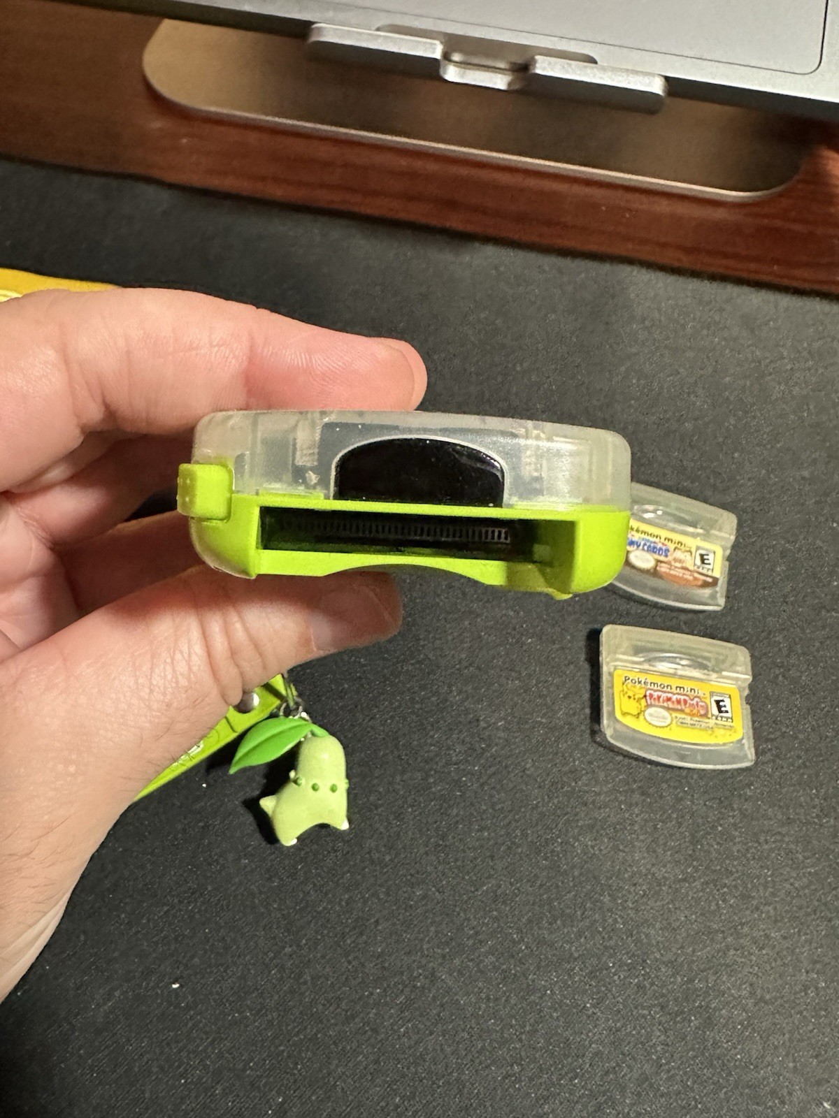 Pokémon Mini Console MIN-001 Chikorita Green W/ 2 Games, Soft case, Charm – US