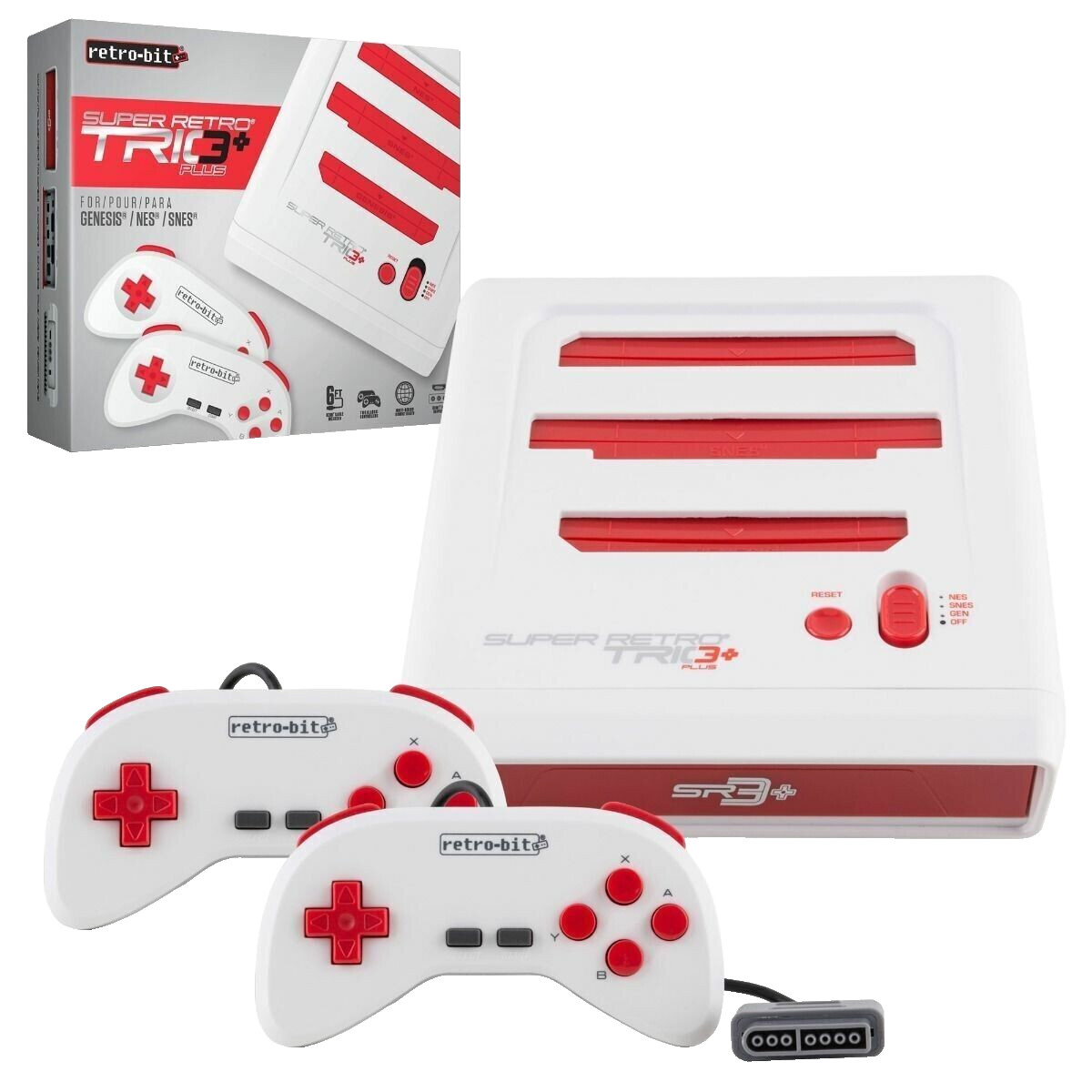Super Retro Trio Plus+ HD Console NES SNES Sega Genesis (Mega Drive) BRAND NEW!