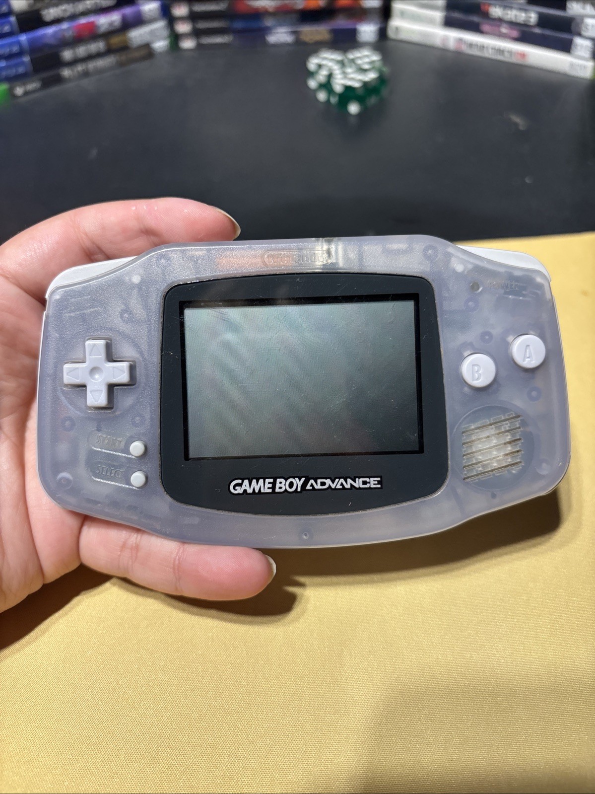 Nintendo Gameboy Advance Glacier Blue Tested Works With 1 Game No Battery Cover