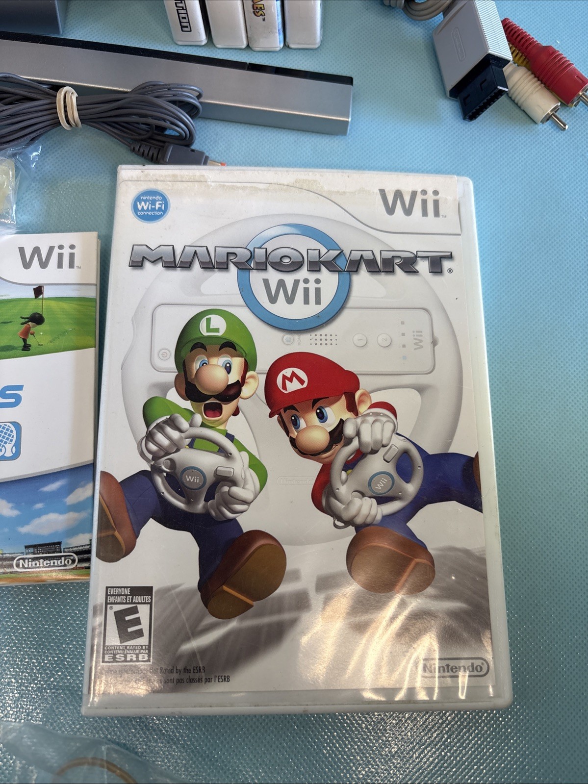 Nintendo Wii Console Complete Sports + Kart Bundle w/ Wheel 2 Controller – WORKS