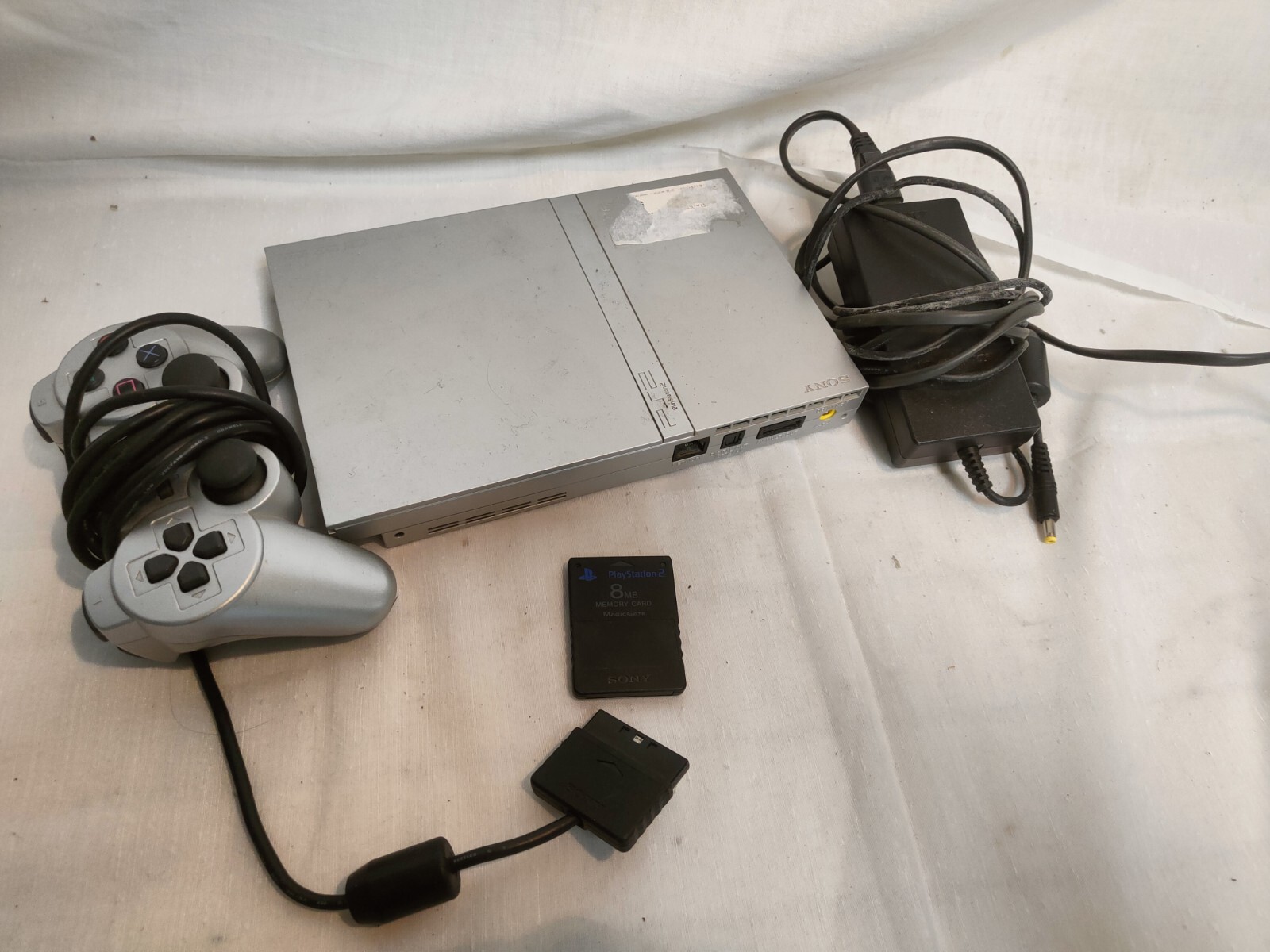 Sony PlayStation 2 Slim Console With Joystick Power Supply And Memory Card 8mb