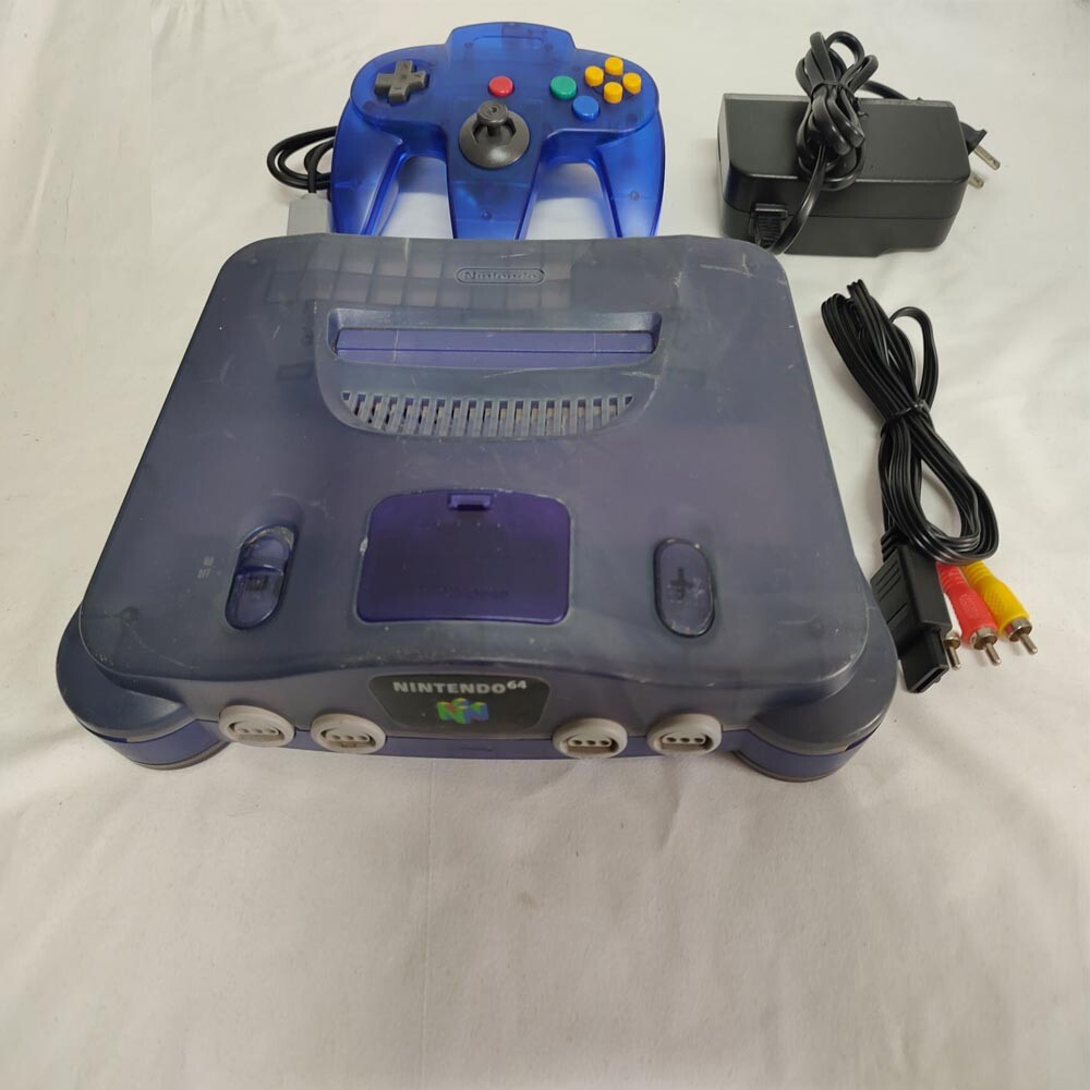 Nintendo N64 Console Systemv Clear Blue Shell work with US game card