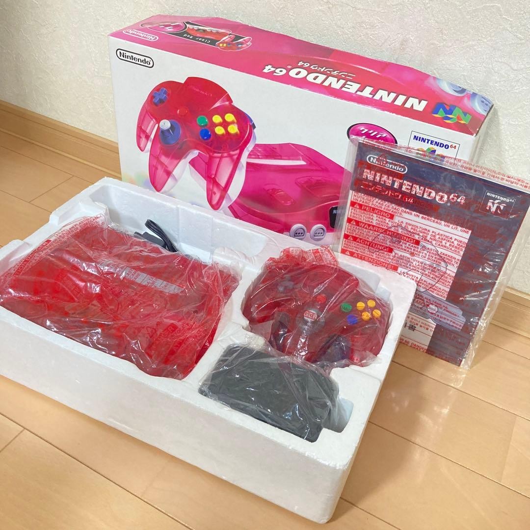 Nintendo 64 Clear Red Console with gift box NUS-TRWA 1999 Retro games Japan