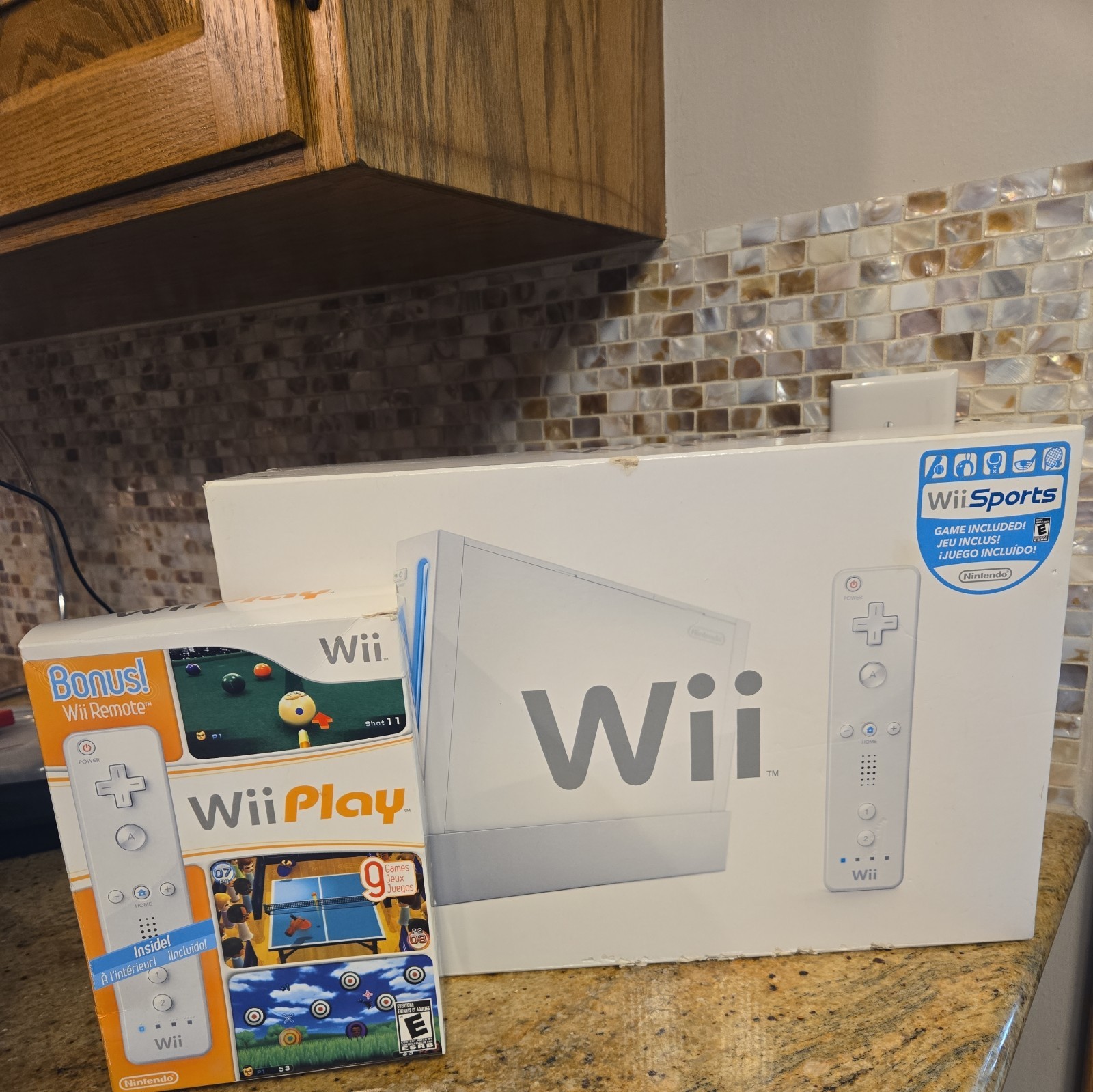 Nintendo Wii RVL001 White Console System w/ Wii Sports Wii and Wii Play Bundle