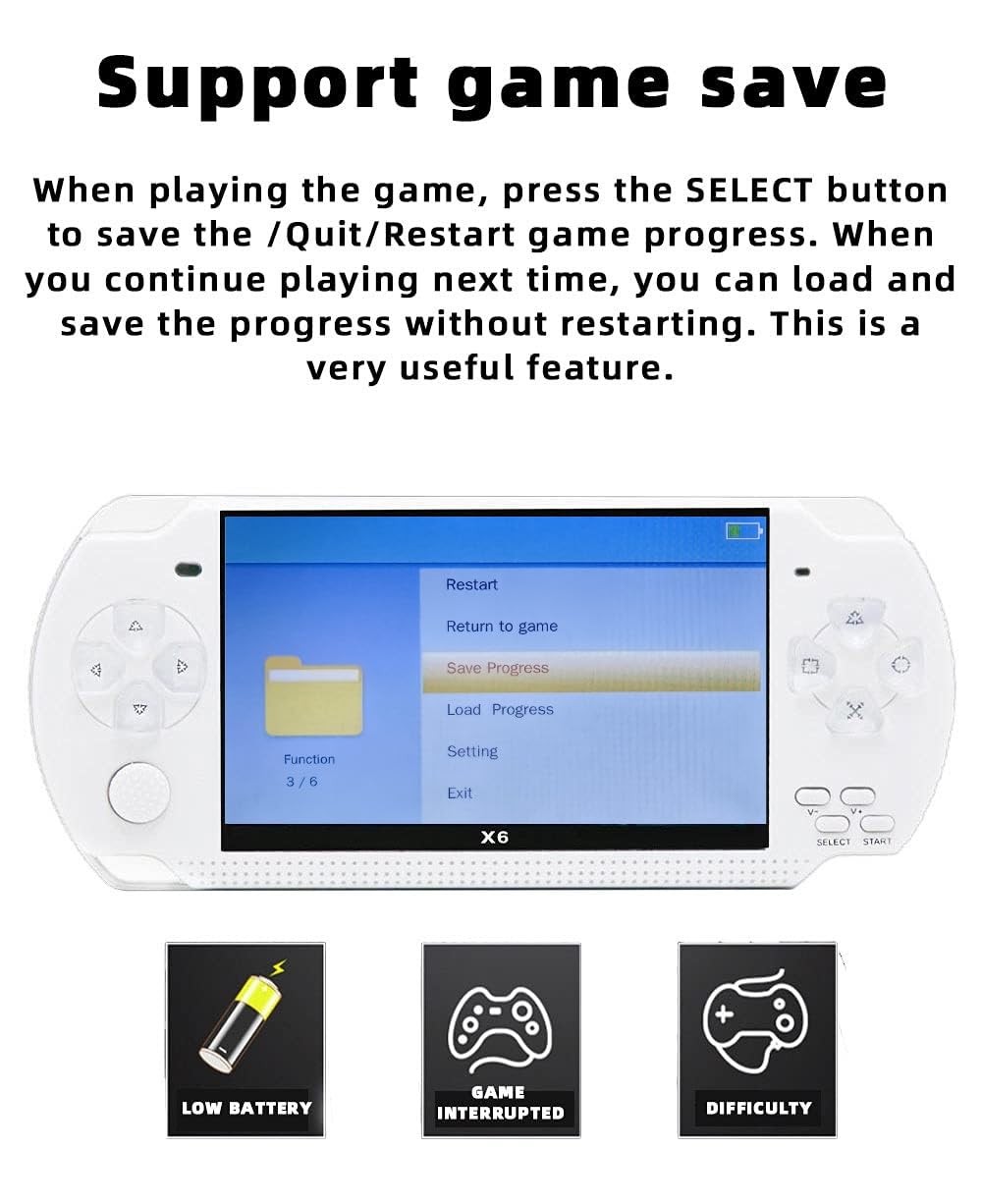 Handheld Game Console 4.3 inch 8GB Built in 2000 Games for Multiple Simulator…
