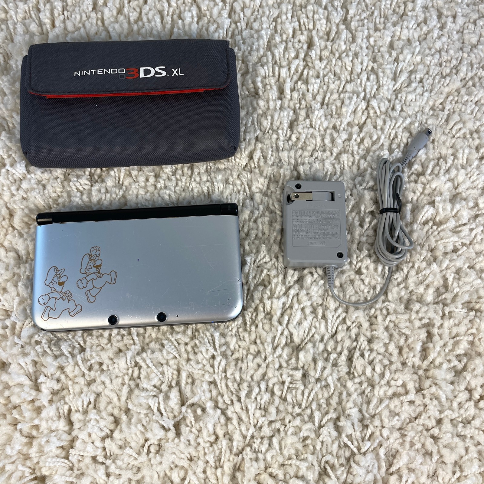 Nintendo 3DS XL Mario & Luigi Dream Team Silver Handheld SPR-001 Tested