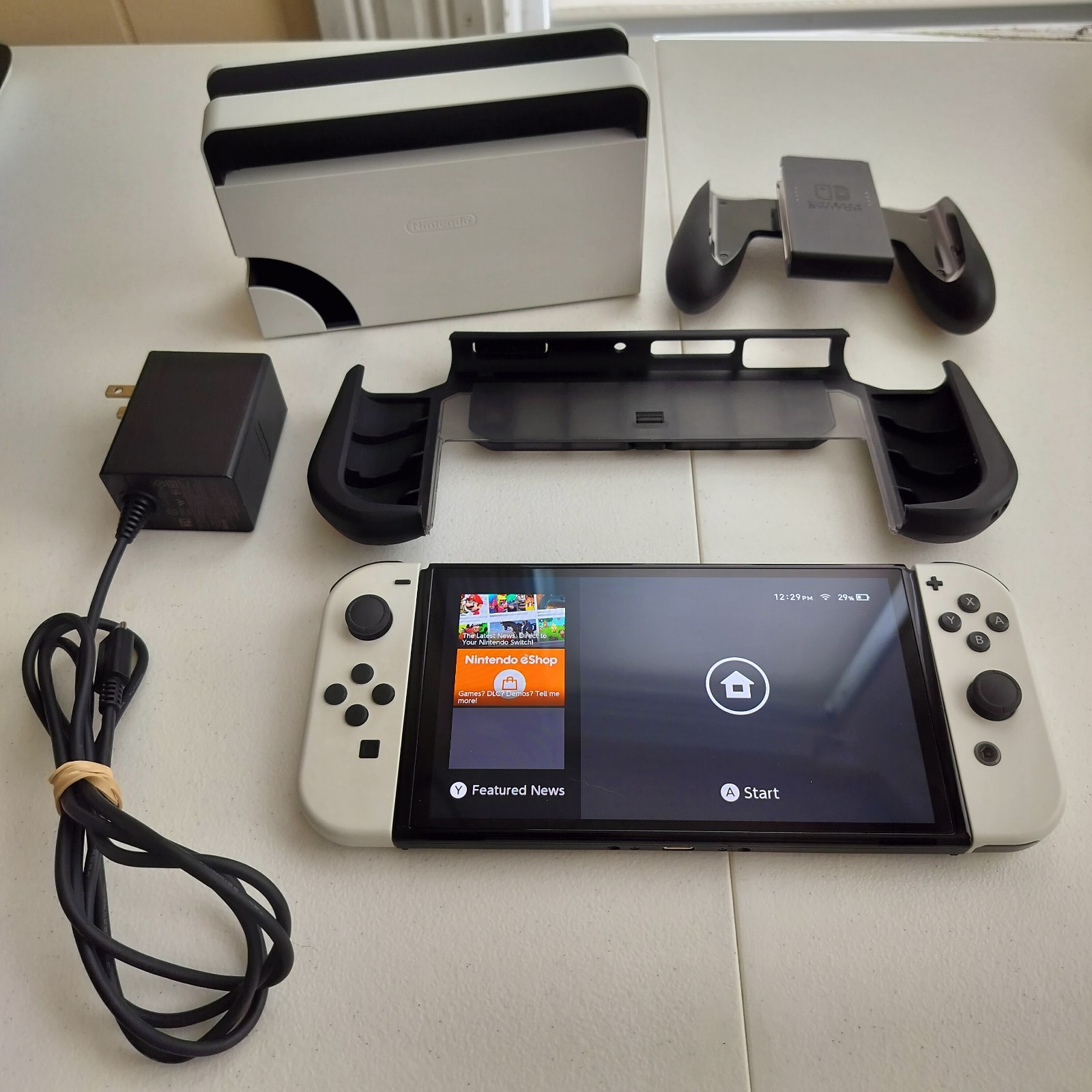 Nintendo Switch OLED HEG-001 64GB White + Dock And Accessories + Excellent Shape