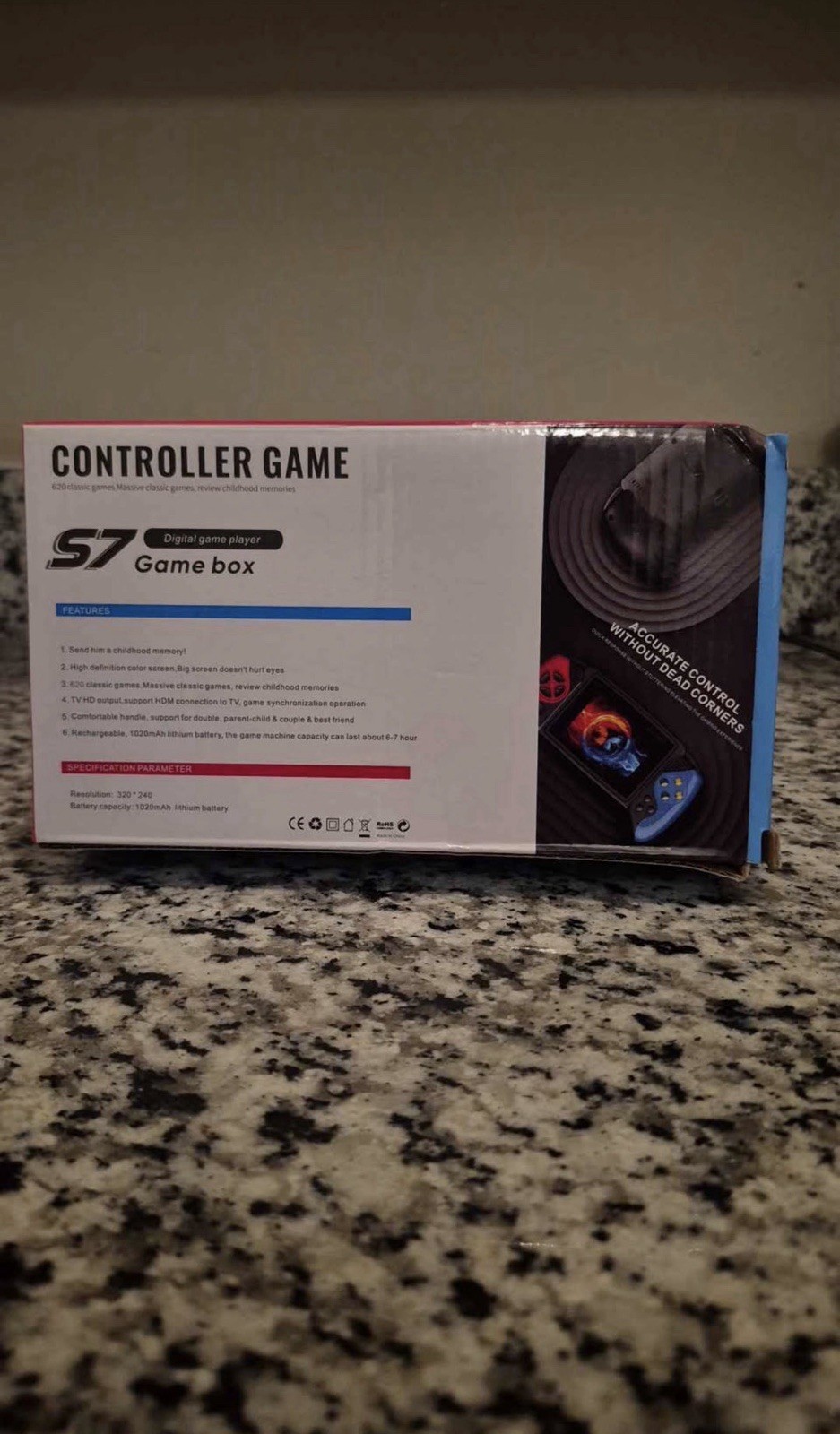 S7 Game Box Handheld System Black/Red/Blue, Built-In Games, Rechargeable, USB