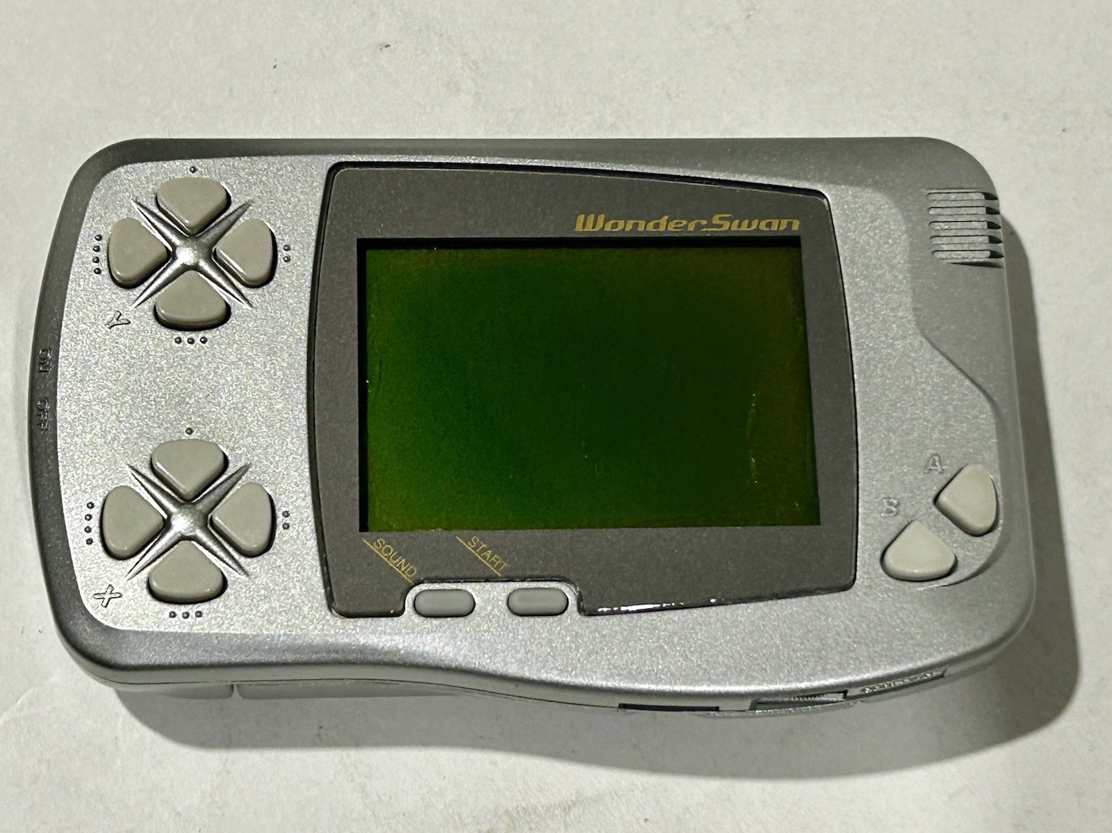 Bandai WonderSwan Metallic Silver Handheld System Japan For Parts / Repair