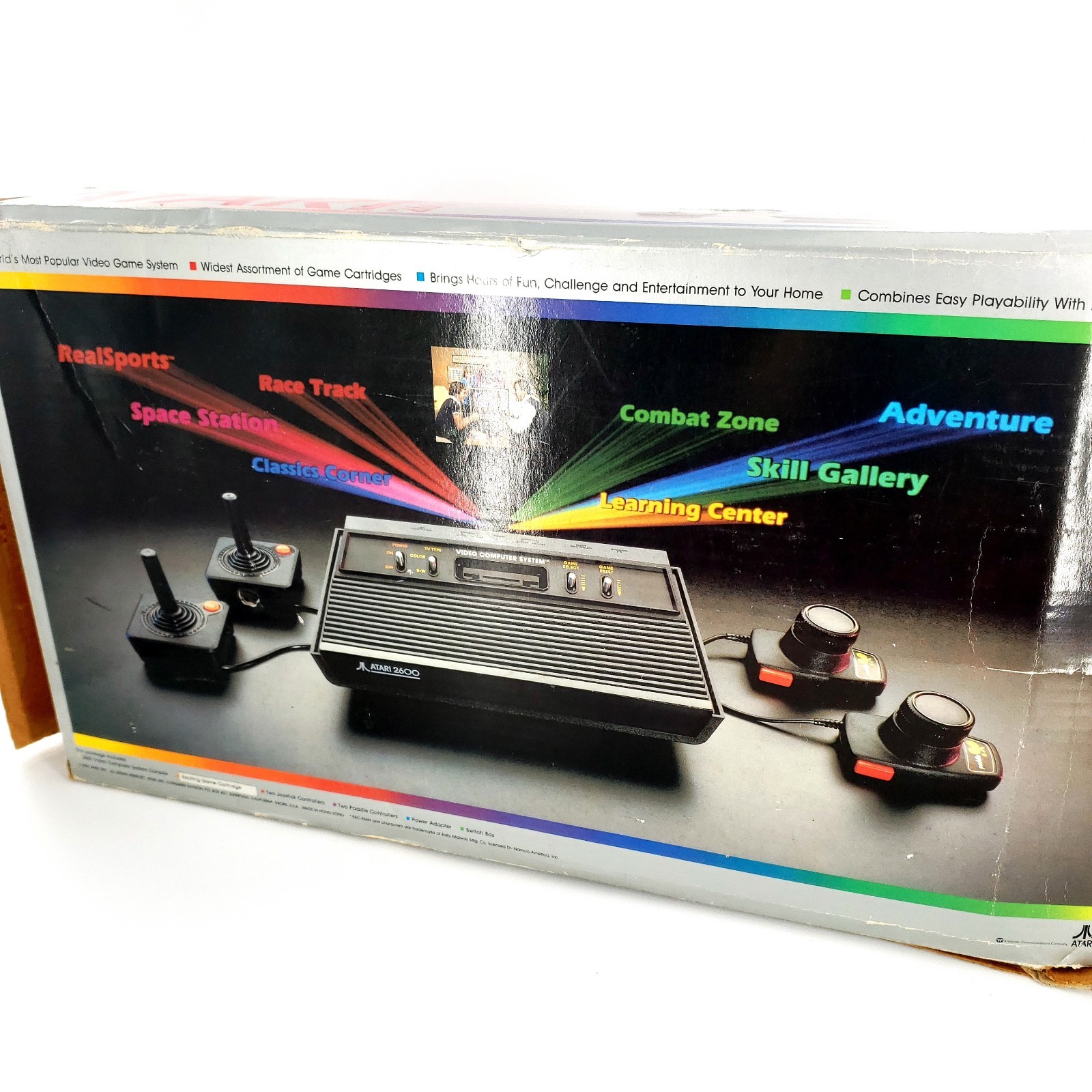Atari 2600 Darth Vader Black Console 4-Switch w/ Controller, Adapter, Box Tested