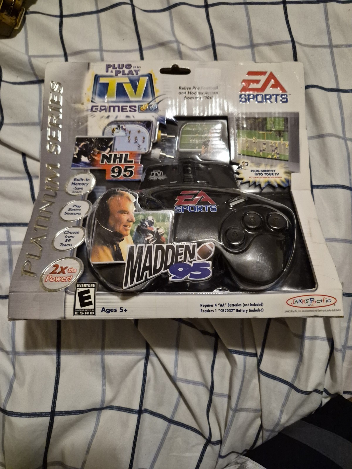 Jakks Pacific Plug It In & Play Microconsole Built-In Madden 95 NHL 95 RCA