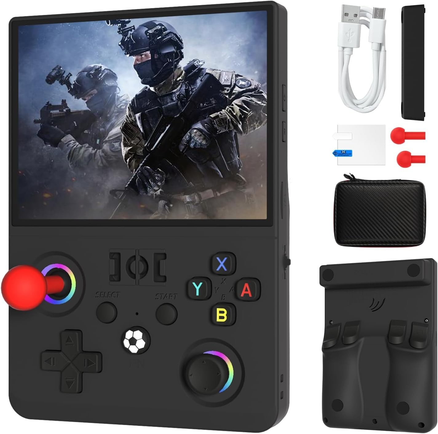 Newest R36MAX Ⅱ 4.5 Inch Retro Handheld Game Console,1024×768 IPS HD Screen,128G
