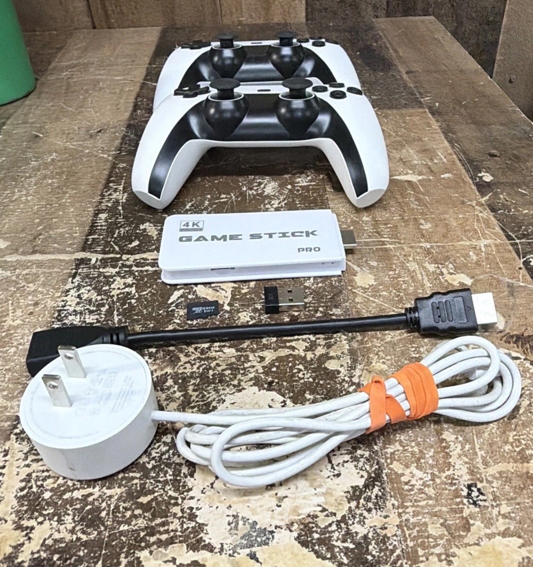 Game Stick Pro 4K Complete Set with 2 Controllers Tested
