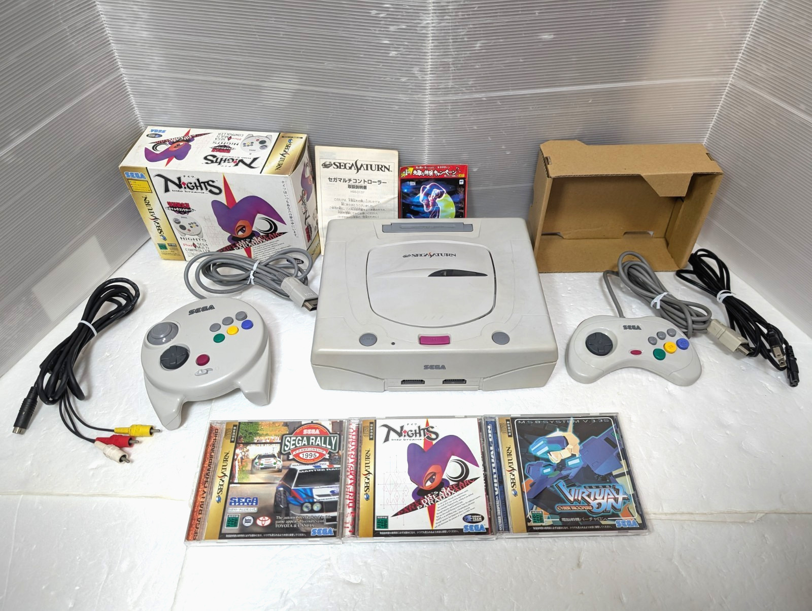 Sega Saturn White Console 3D Multi controller Nights Virtual-On Japan