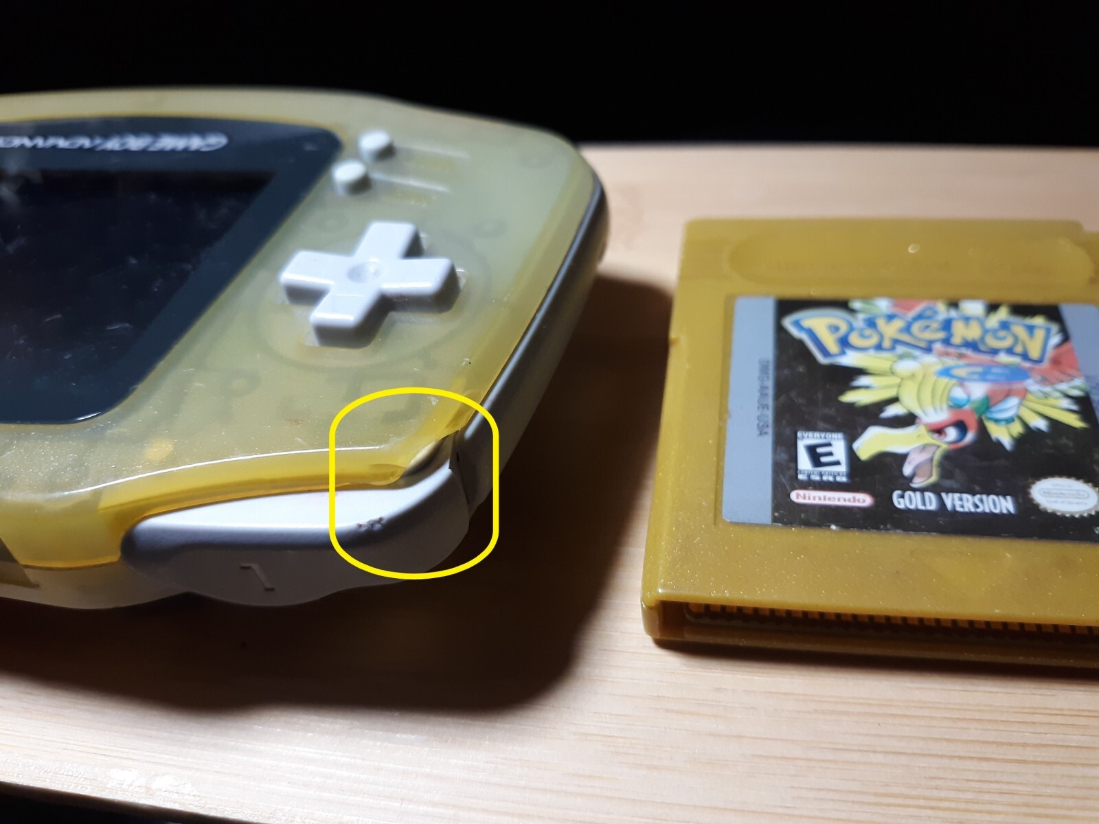 Nintendo Game Boy Advance AGB-001 Console System – Clear Yellow & Pokemon Gold