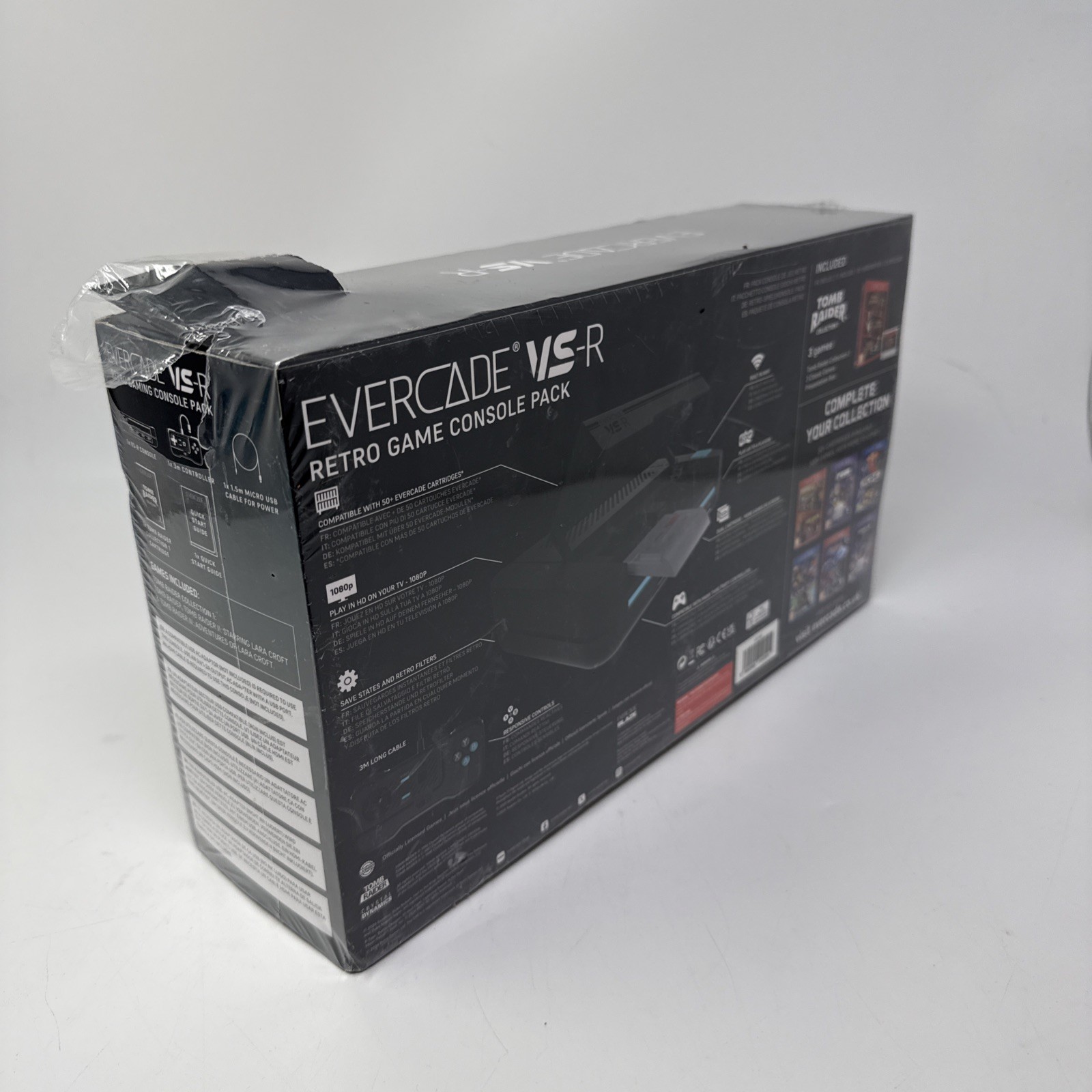 Limited Edition Blaze Evercade VS-R Console with Tomb Raider 1 2 & 3 Box Damage
