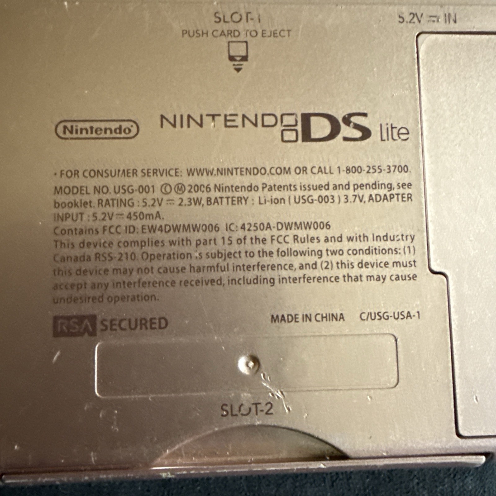 Nintendo DS Lite USG-001 Pink Handheld With Charger