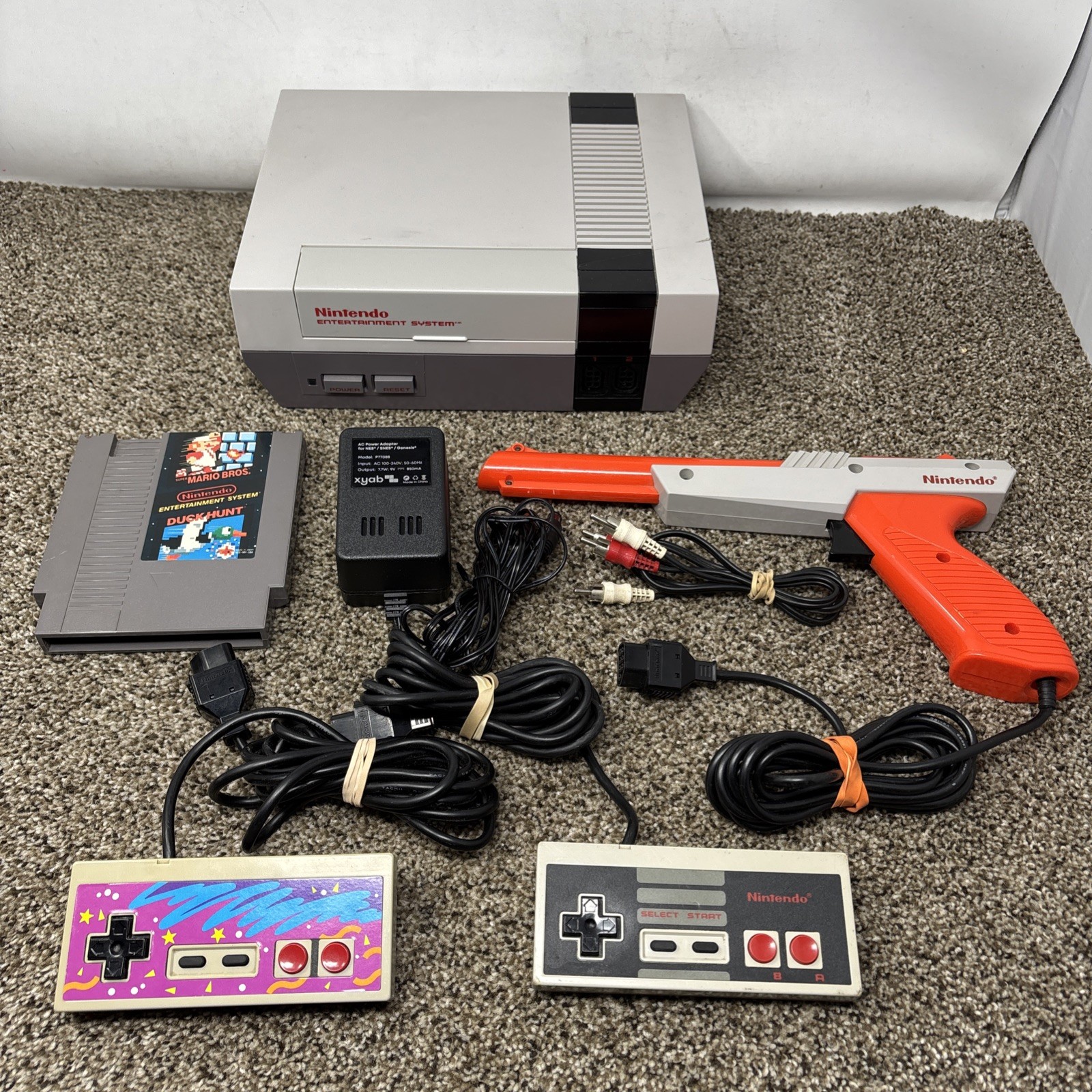 1985 Original NES Nintendo System Console + New 72 Pin Authentic Tested Bundle