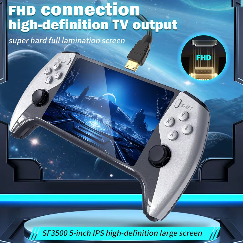 SF3500 Retro Handheld Video Game Console Linux System 5.0 Inch 854*480 IPS Scree