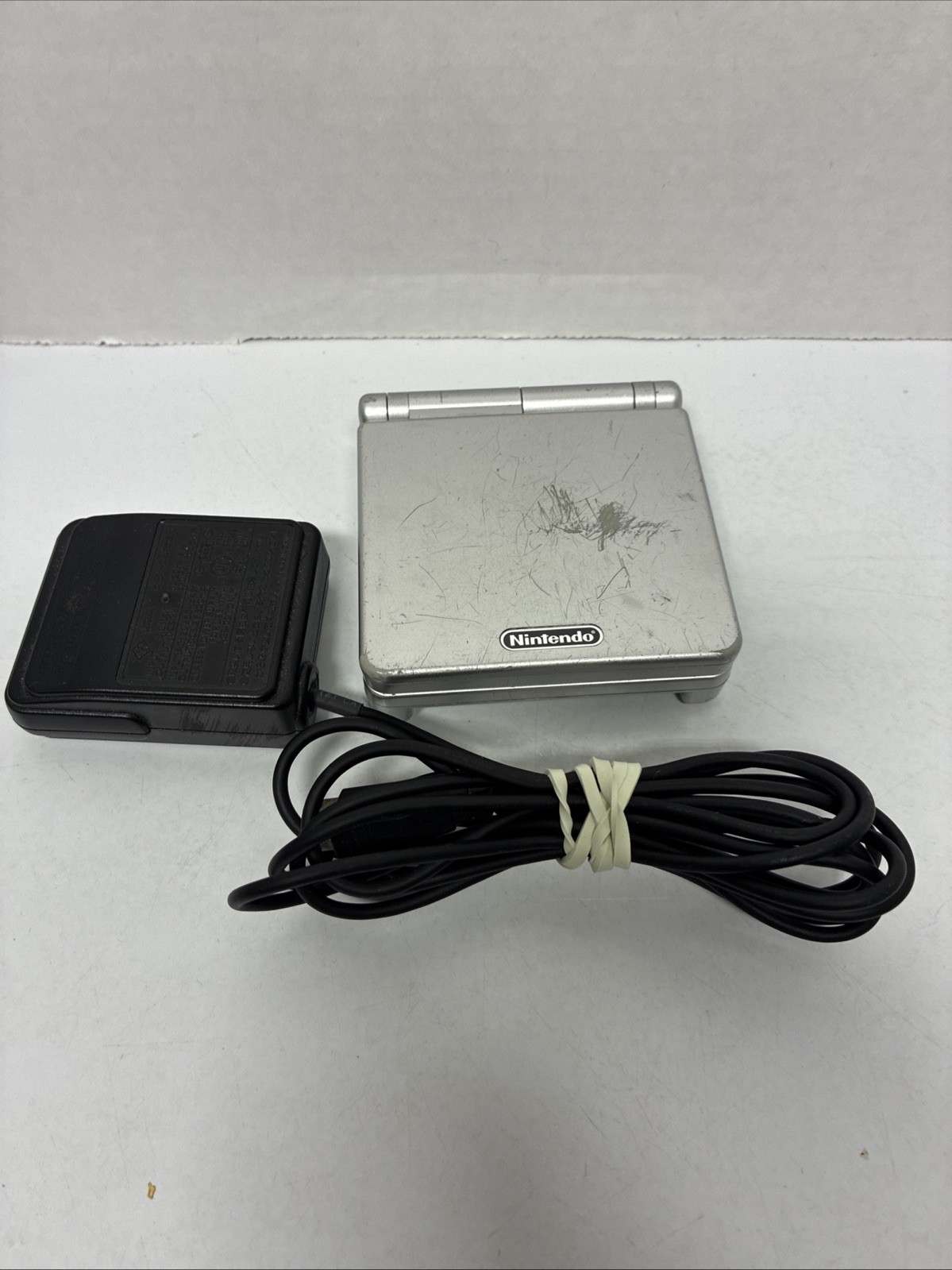 Nintendo Game Boy Advance SP AGS-001 Platinum Silver Console – Tested & Works
