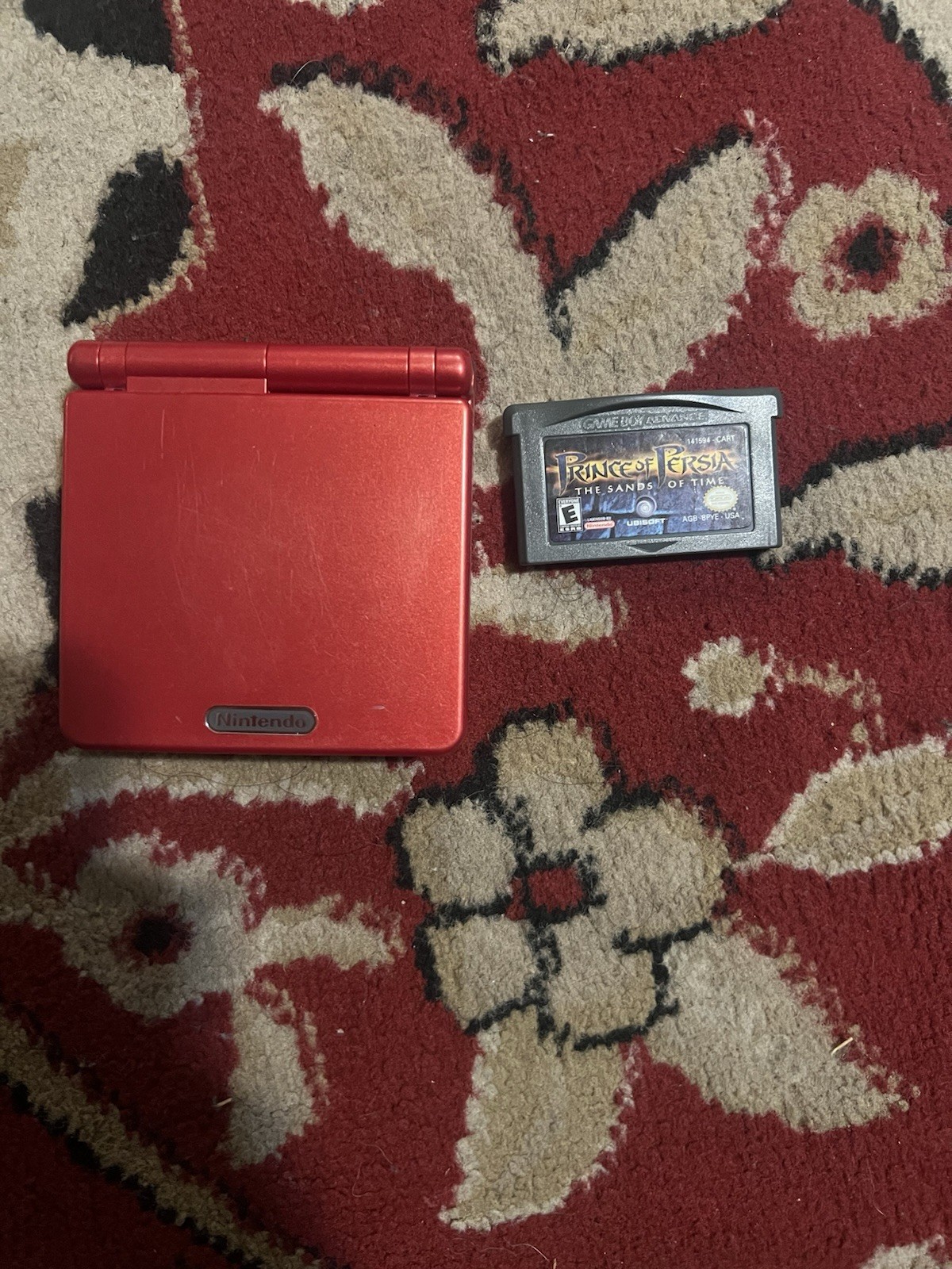 Nintendo Game Boy Advance SP Handheld System – Flame Red With Prince Of Persia