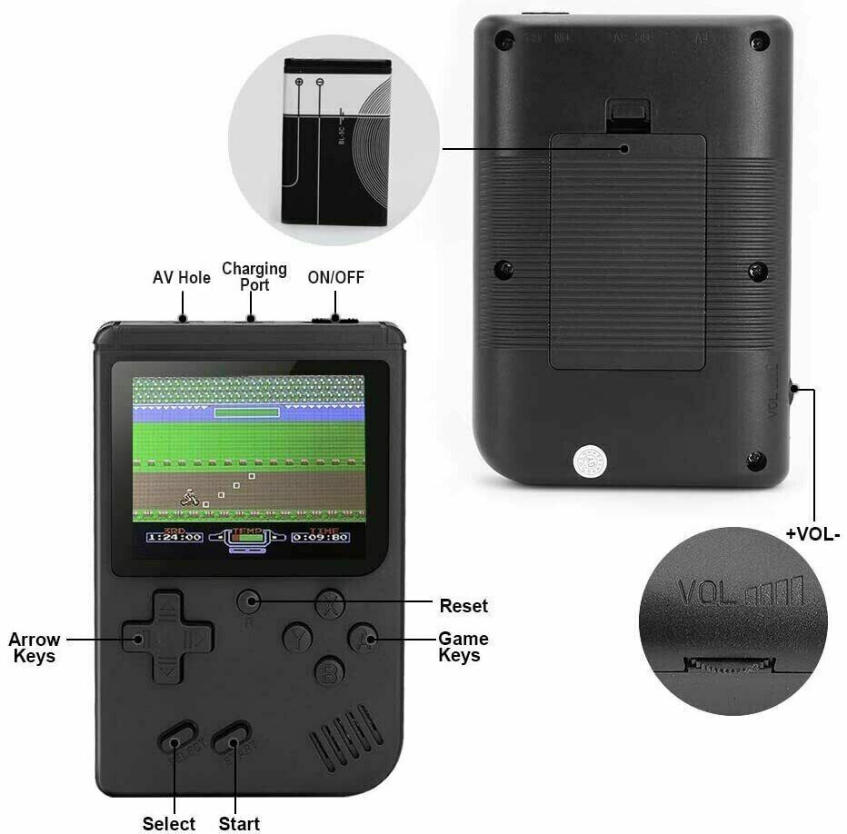 New Mini Retro Video Game Console 500 Games Portable Handheld Kids Game Console