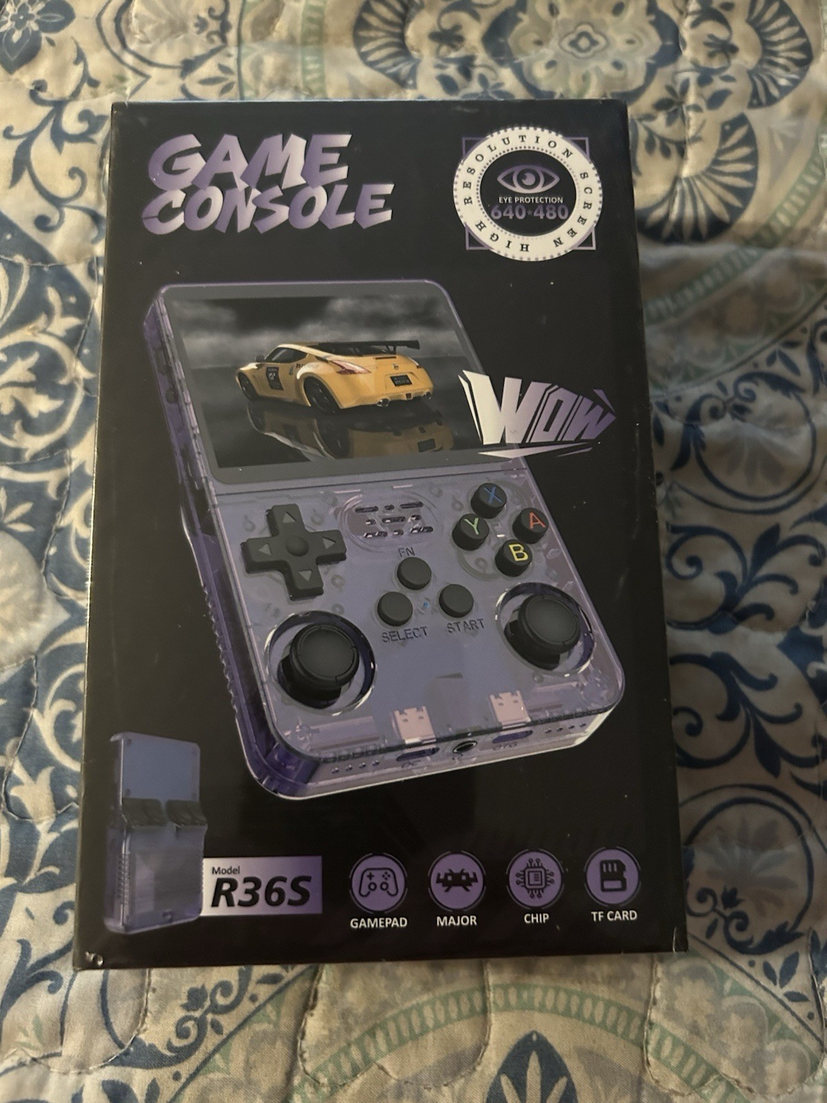 R36S Purple Handheld Game Console TF Card Gamepad 640×480 Video Game Player