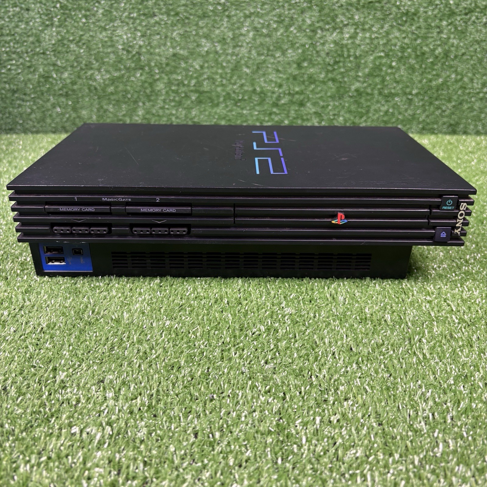 Sony Playstation 2 PS2 Game System Bundle W/ 2 Controllers, 6 Games & Beat Pad
