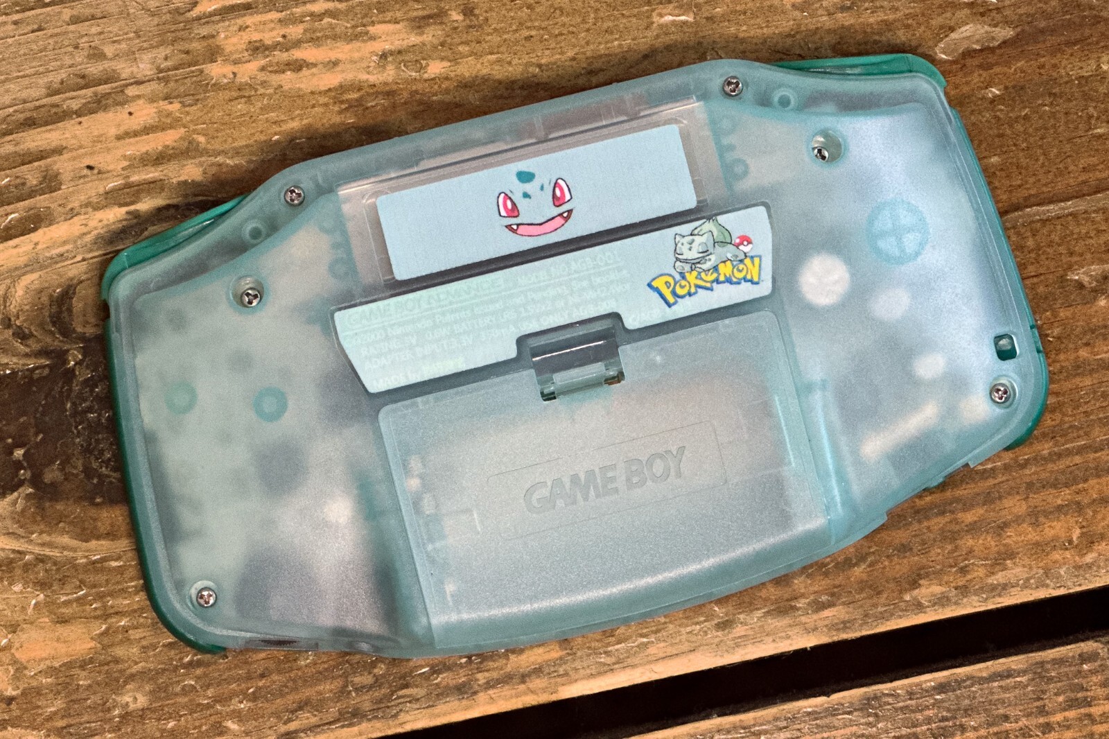Nintendo Game Boy Advance GBA System 101 Backlit IPS LCD Pokemon UV BULBASAUR
