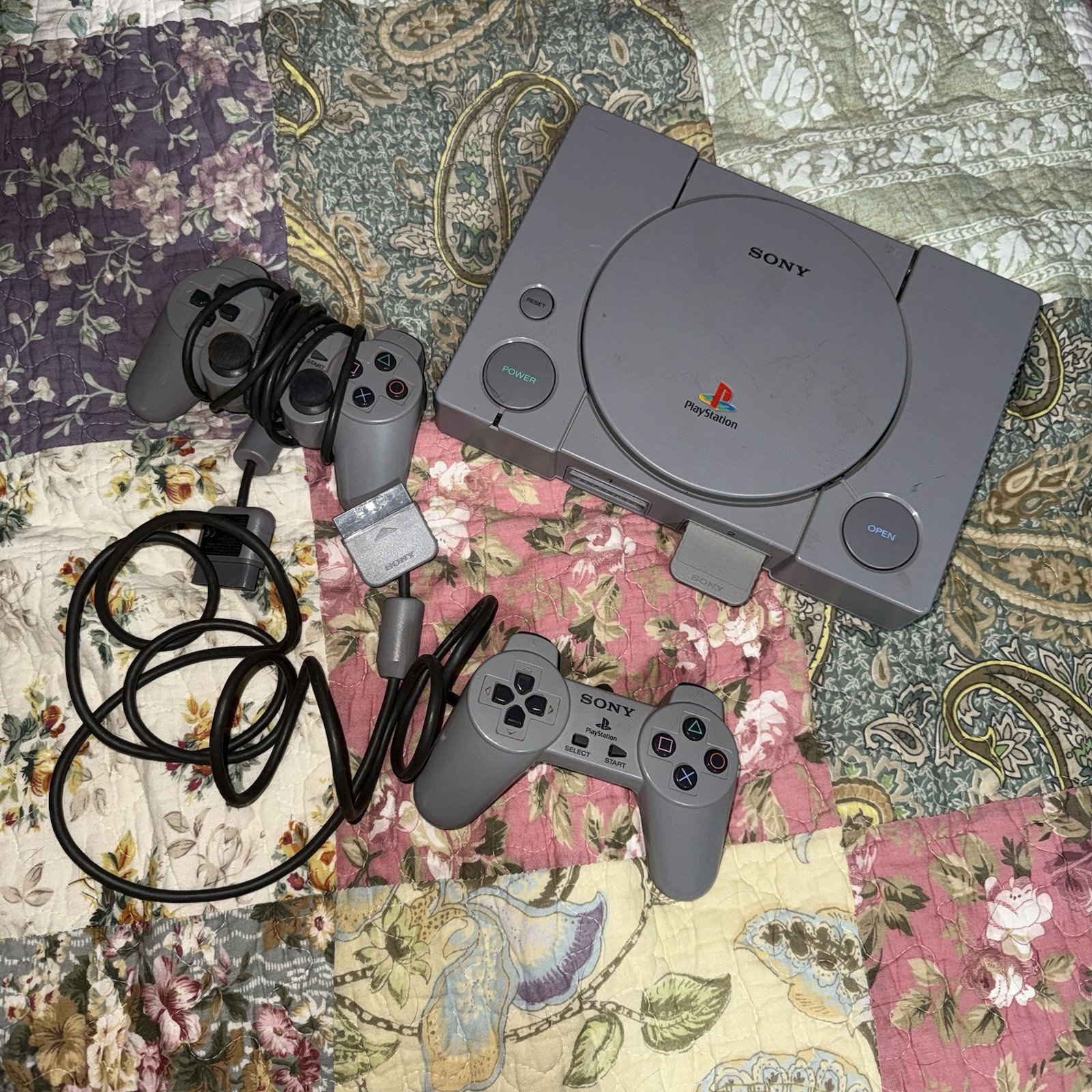 Sony PlayStation 1 Video Game Console with 3 Controllers & 6 Games | NO CORDS