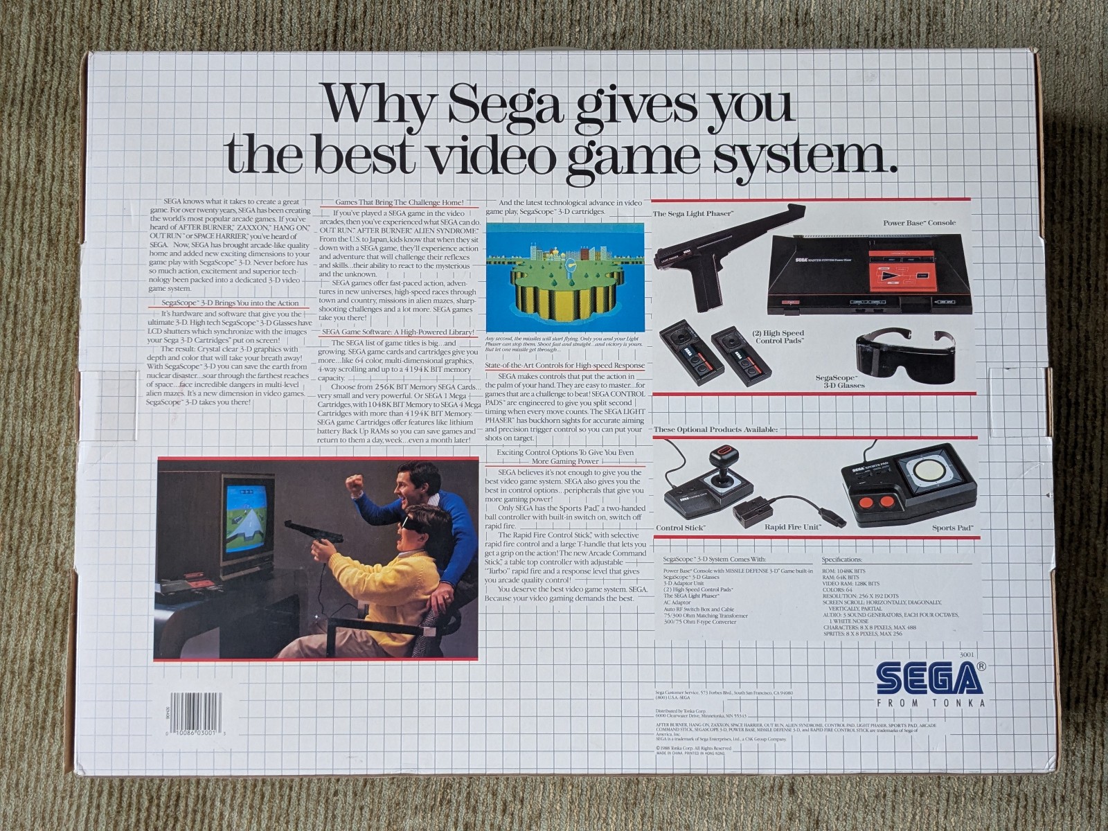 Sega Master System Console Sega Scope 3-D Complete CIB Rare Variant SegaScope