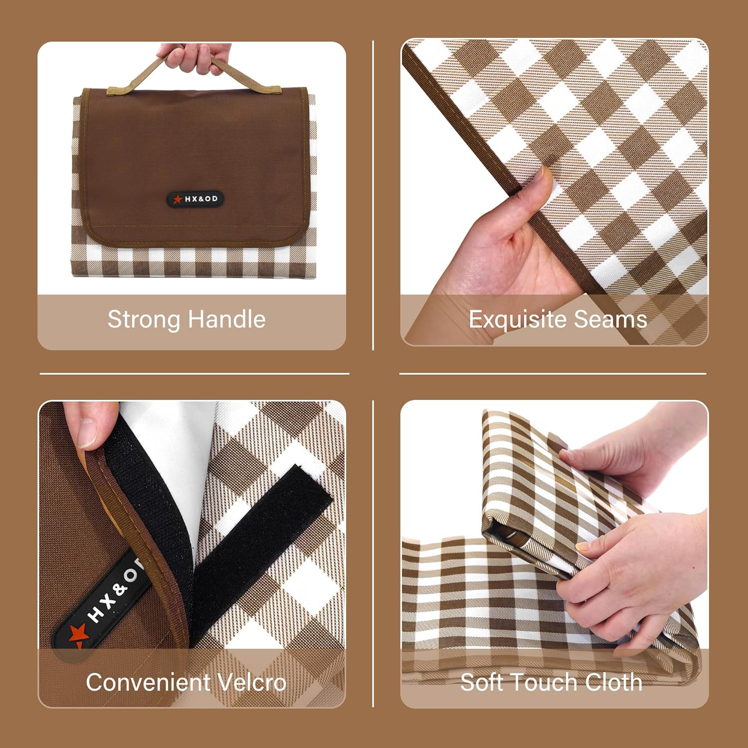 Outdoor Picnic Blanket 80″X80″ Picnic Mat Extra Large Camping Blanket Beach Blan