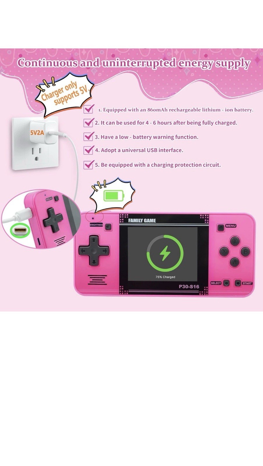 Handheld Game for Kids -Preloaded 220 Retro Video Games, Portable Gaming Play…