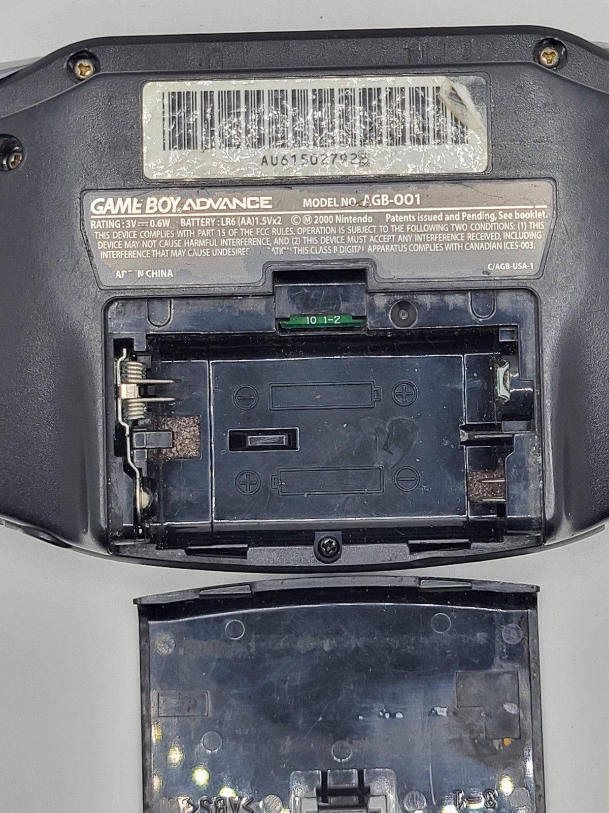 Nintendo Game Boy Advance Gaming Console – Black W/Battery Cover – Tested, Works