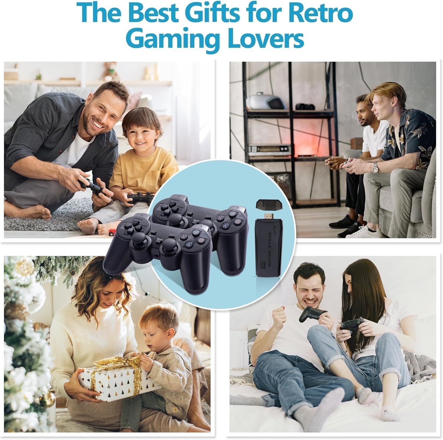 Retro Game Console, Wireless Retro Gaming Console, Plug & Play Video TV Game wit