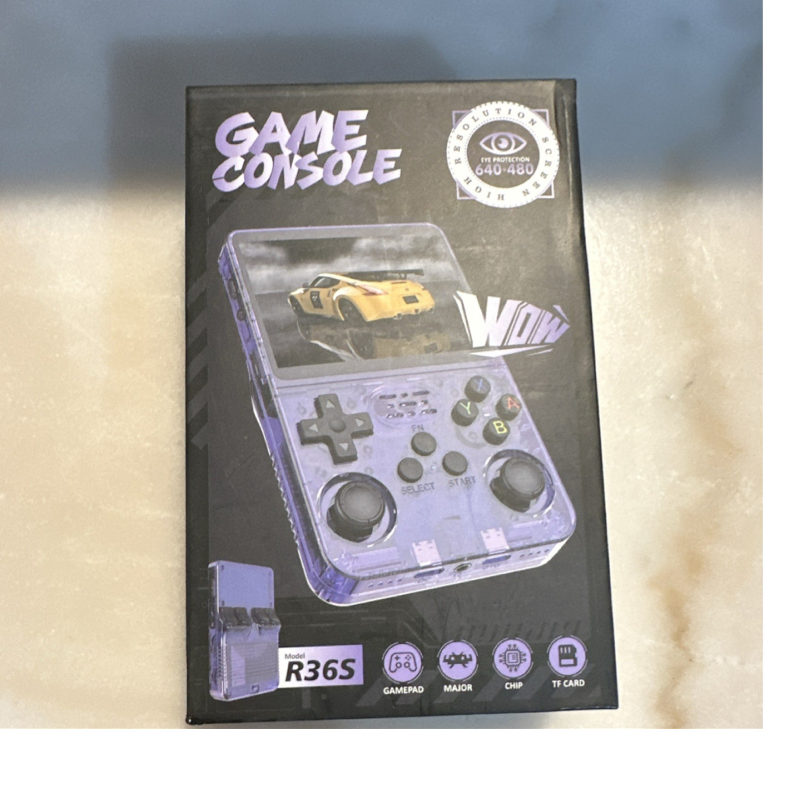 R36S Handheld Game Console Purple IPS 3.5in 640×480 TF Card Nintendo DS