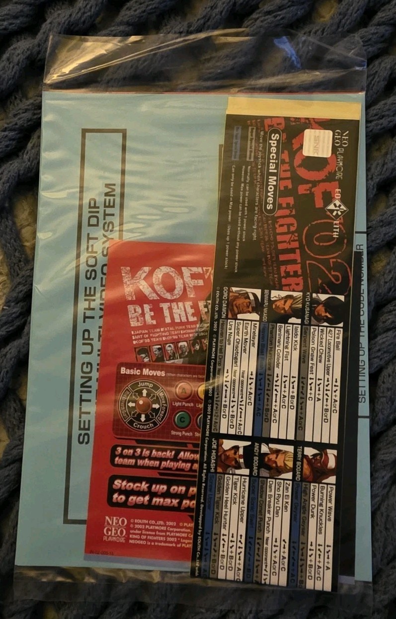 The King of Fighters 2002 SNK Neo Geo MVS Arcade Art Set American Brand New