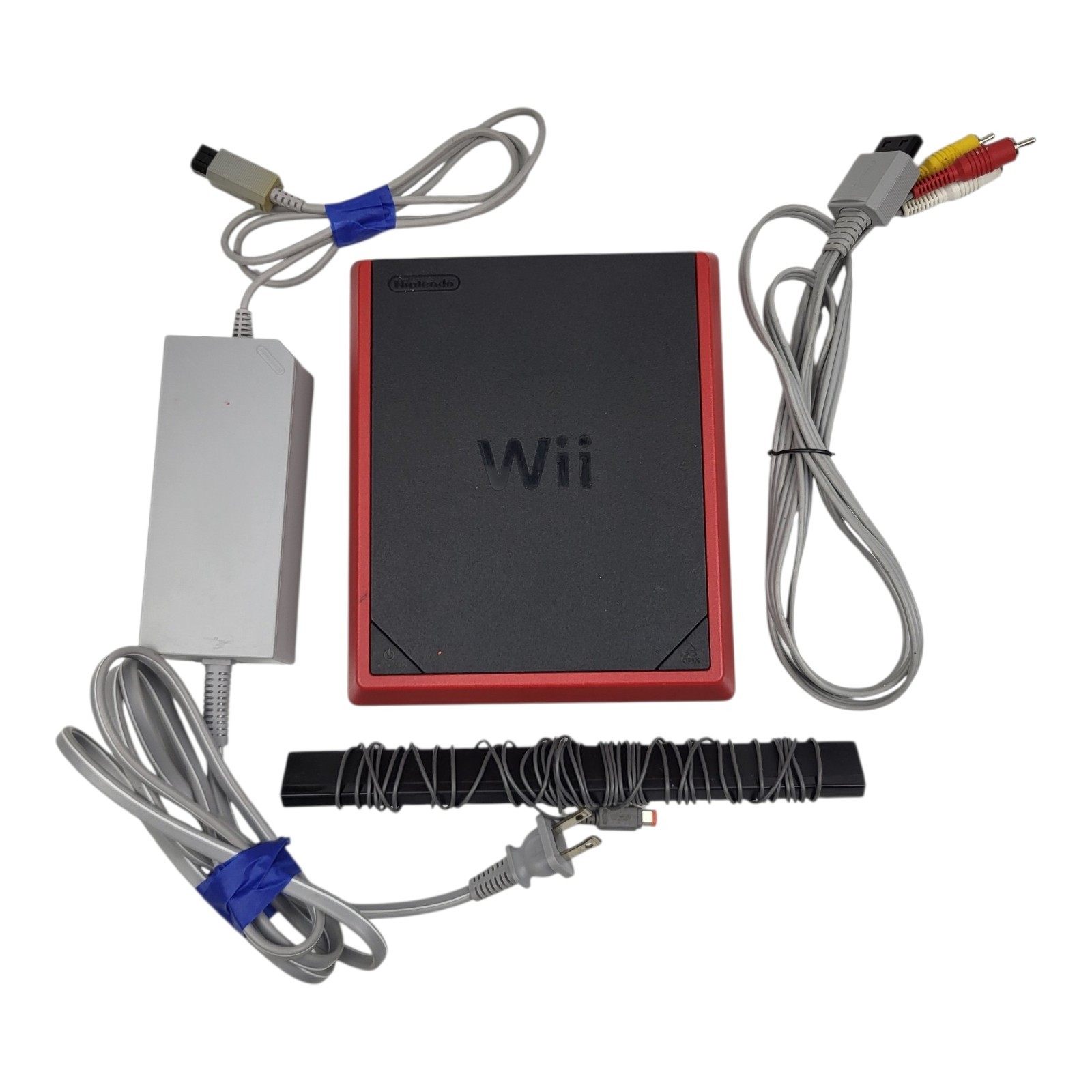 Nintendo Wii Mini Console Red RVL-201(USA) w/ All Cables No Controller Tested