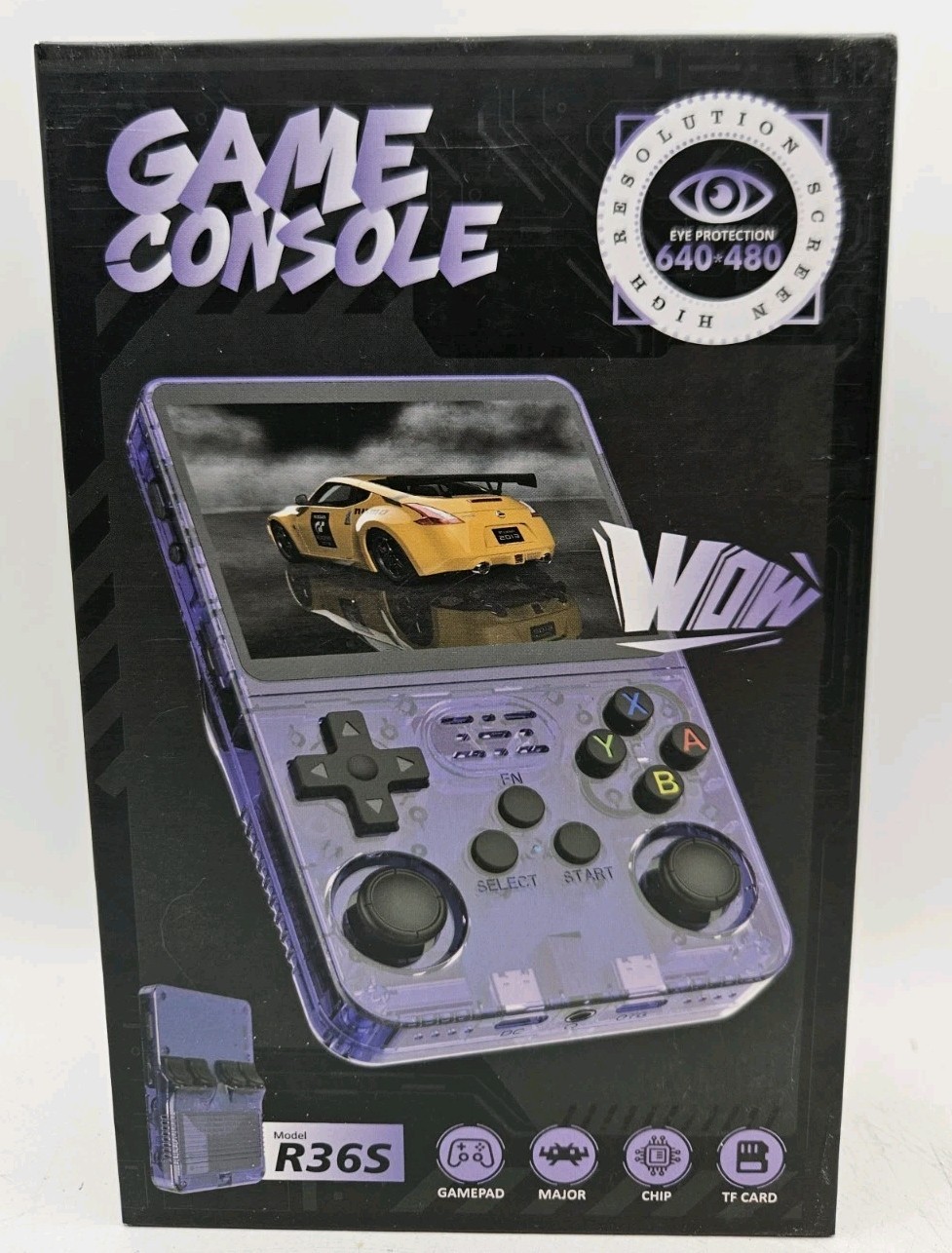 R36S Retro Handheld Console 64GB Purple WiFi Linux PSP N64 PS1 NDS GBA New